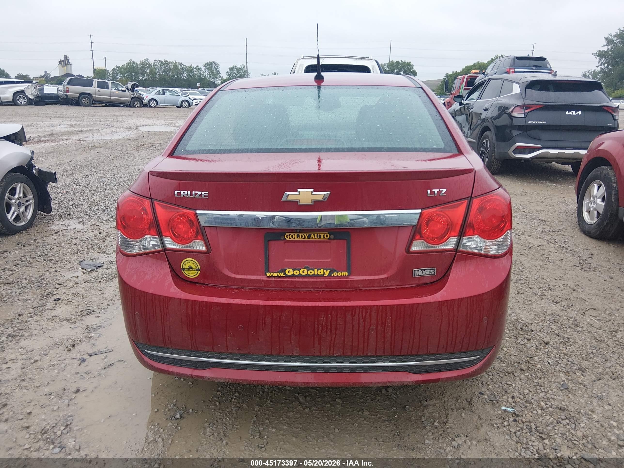 2014 Chevrolet Cruze Ltz Red vin: 1G1PG5SB3E7218608