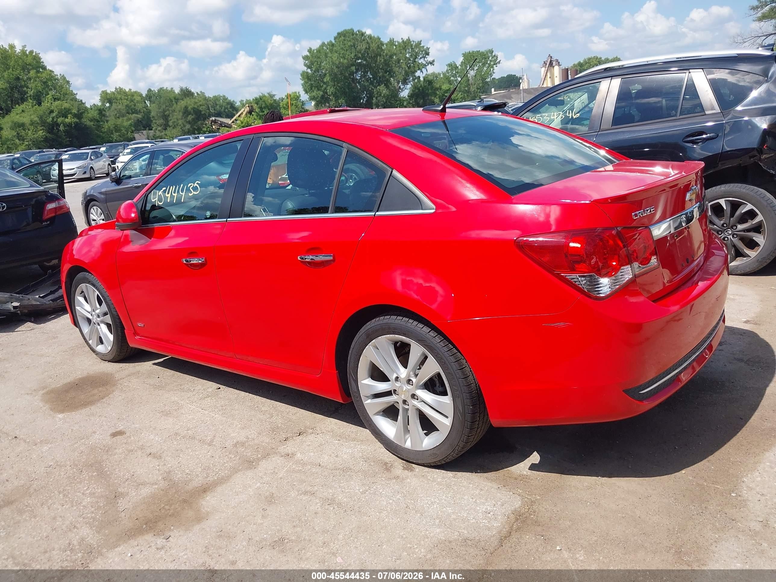 2014 Chevrolet Cruze Ltz Red vin: 1G1PG5SB3E7385891
