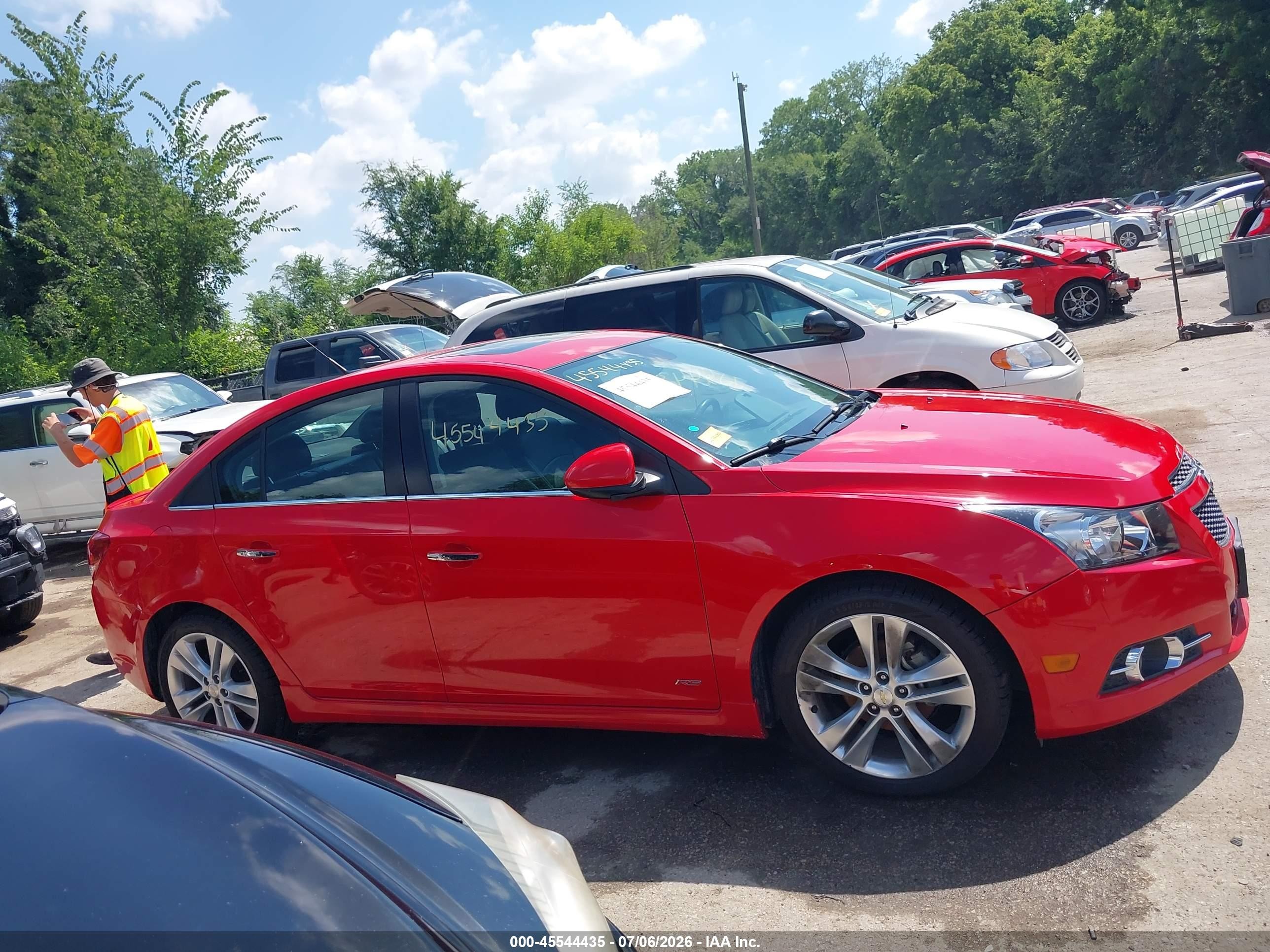 2014 Chevrolet Cruze Ltz Red vin: 1G1PG5SB3E7385891