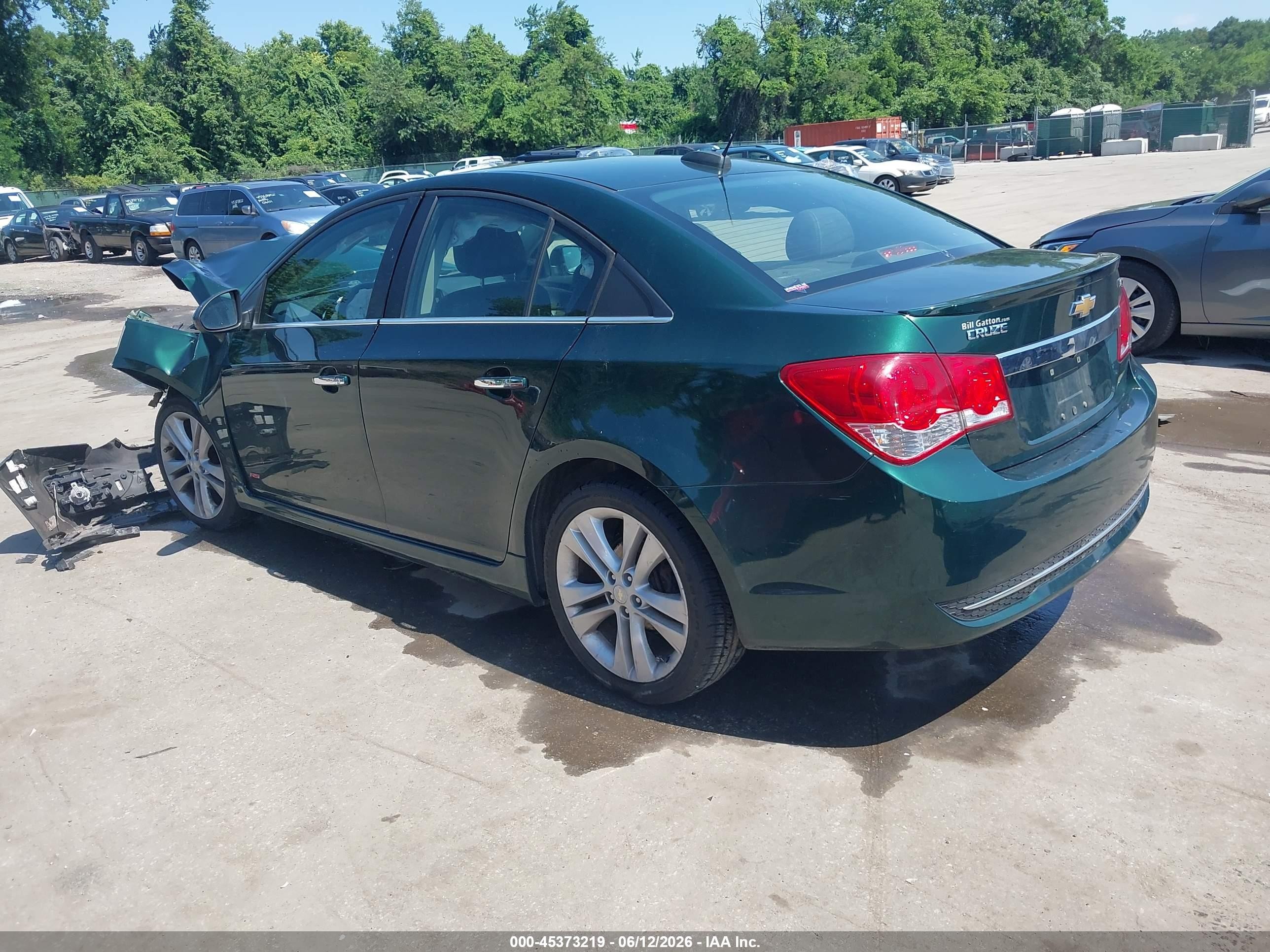 2015 Chevrolet Cruze Ltz Green vin: 1G1PG5SB3F7158928