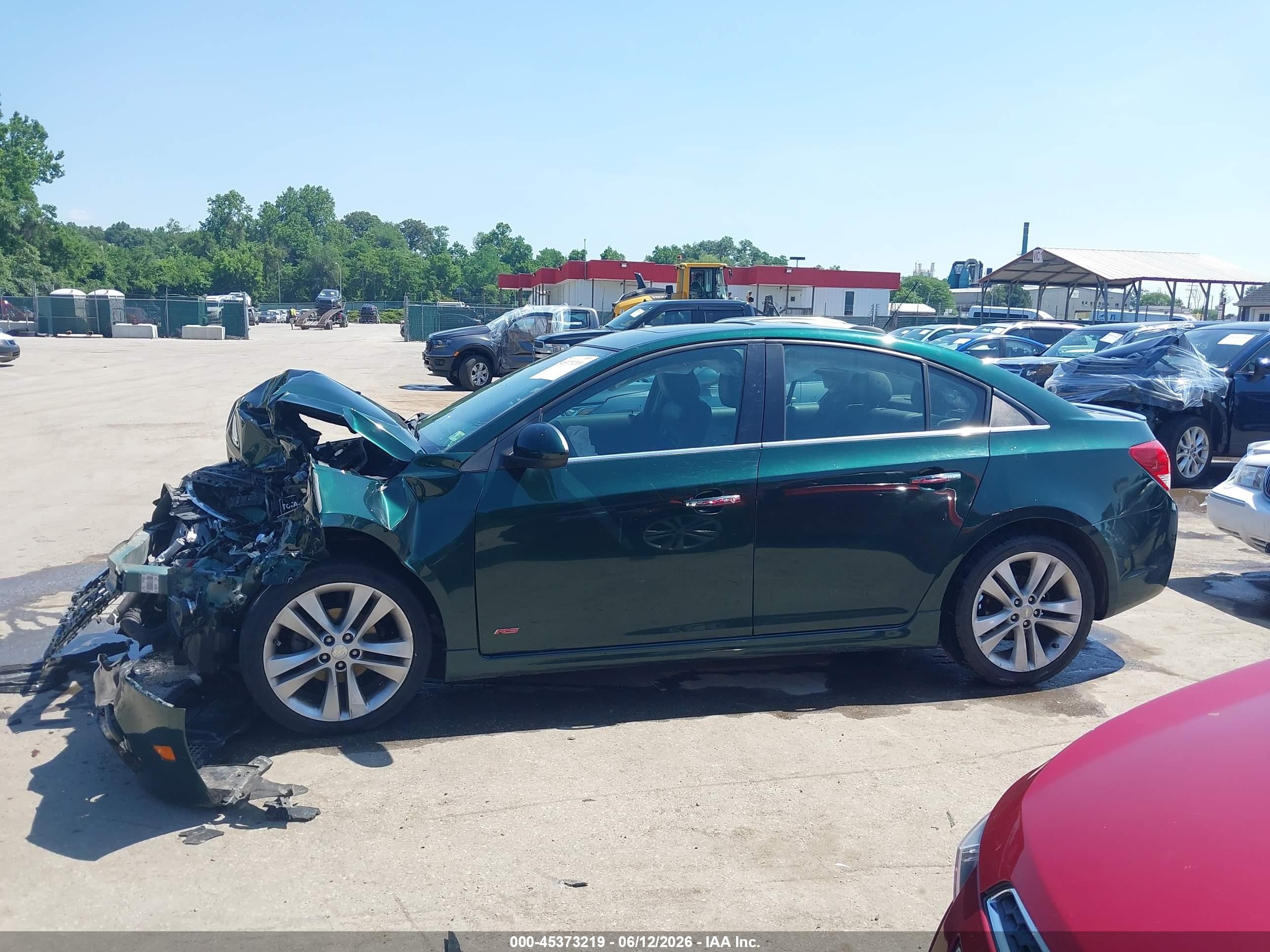 2015 Chevrolet Cruze Ltz Green vin: 1G1PG5SB3F7158928