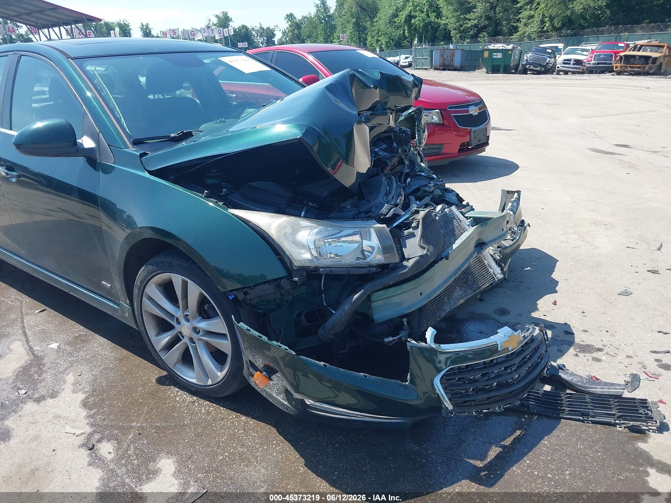 2015 Chevrolet Cruze Ltz Green vin: 1G1PG5SB3F7158928