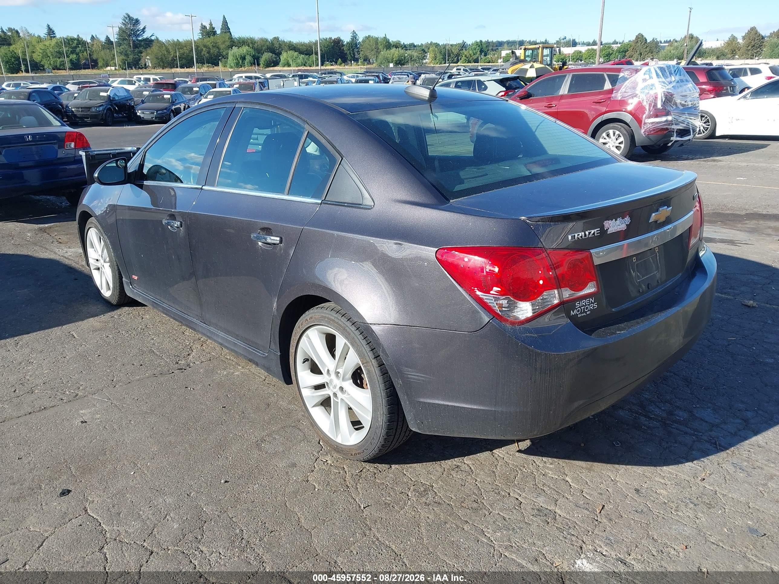 2015 Chevrolet Cruze Ltz Gray vin: 1G1PG5SB3F7181030