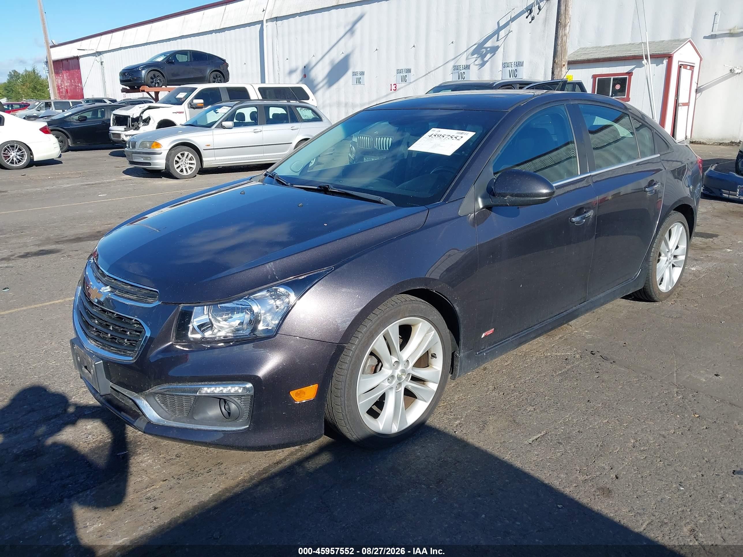 2015 Chevrolet Cruze Ltz Gray vin: 1G1PG5SB3F7181030