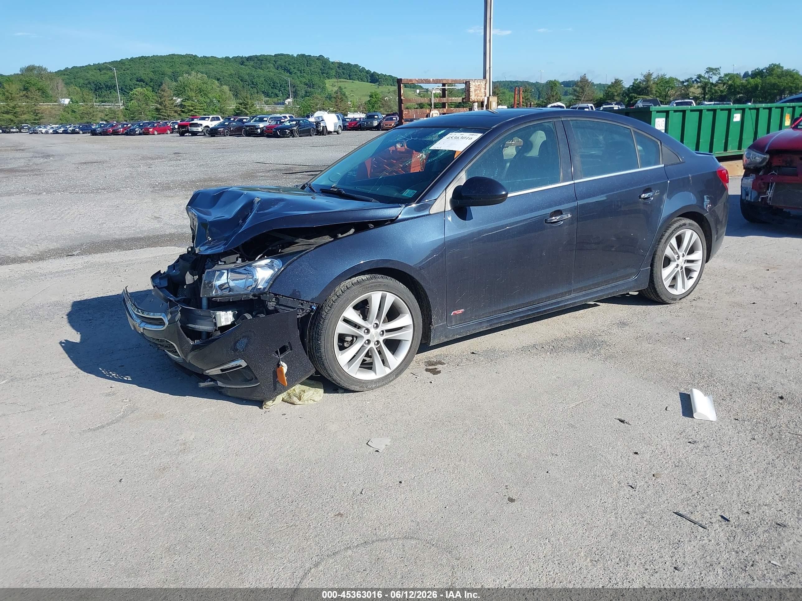 2015 Chevrolet Cruze Ltz Blue vin: 1G1PG5SB3F7208369