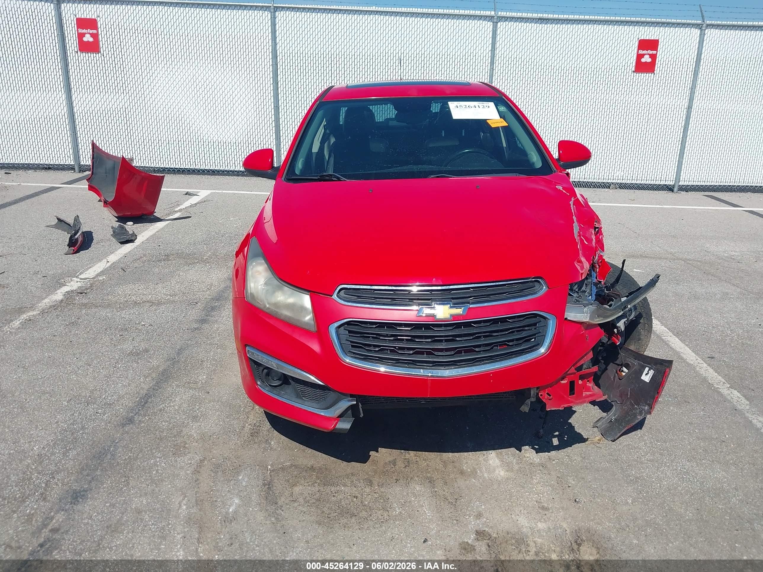 2015 Chevrolet Cruze Ltz Red vin: 1G1PG5SB3F7277031
