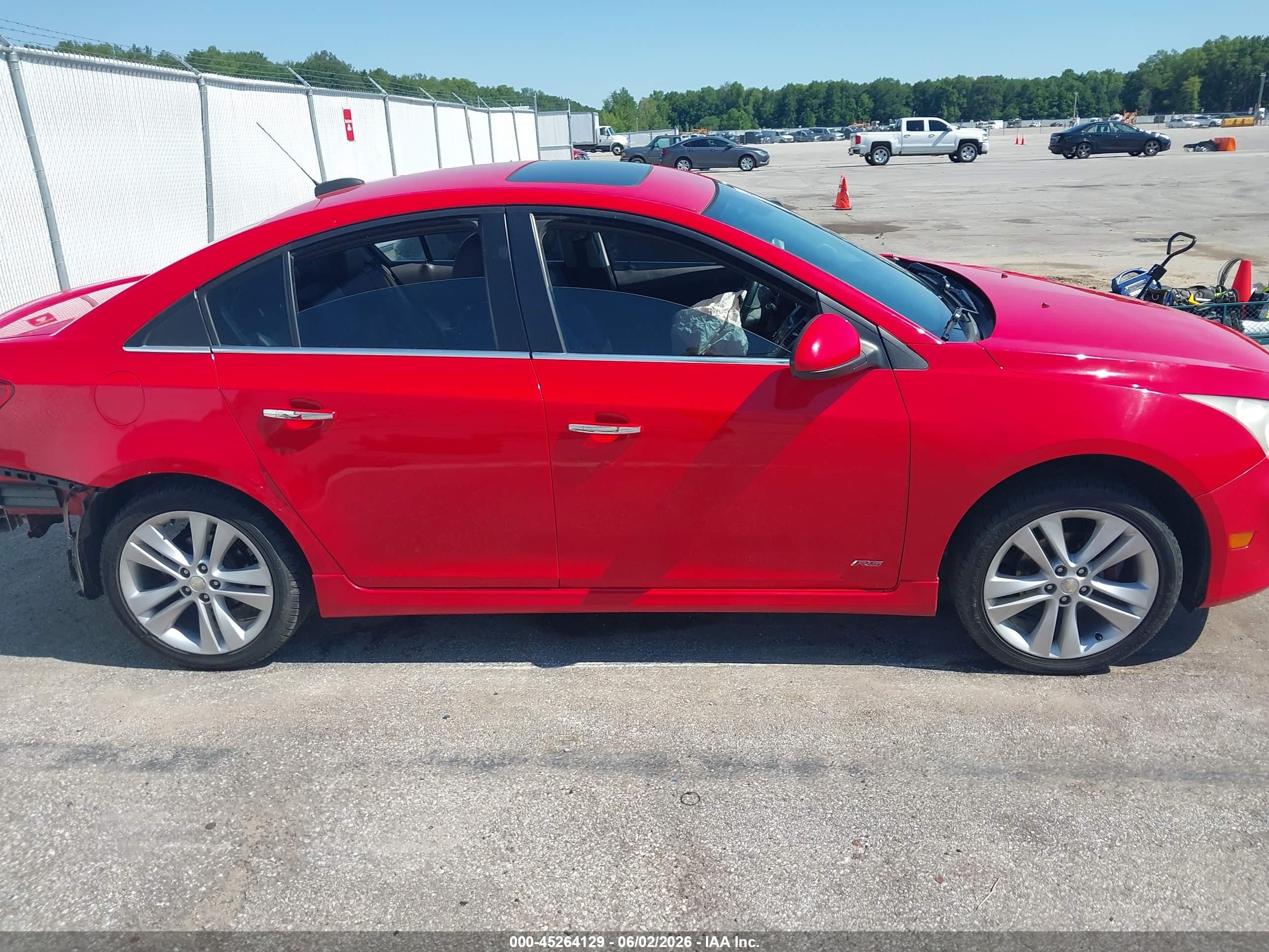 2015 Chevrolet Cruze Ltz Red vin: 1G1PG5SB3F7277031