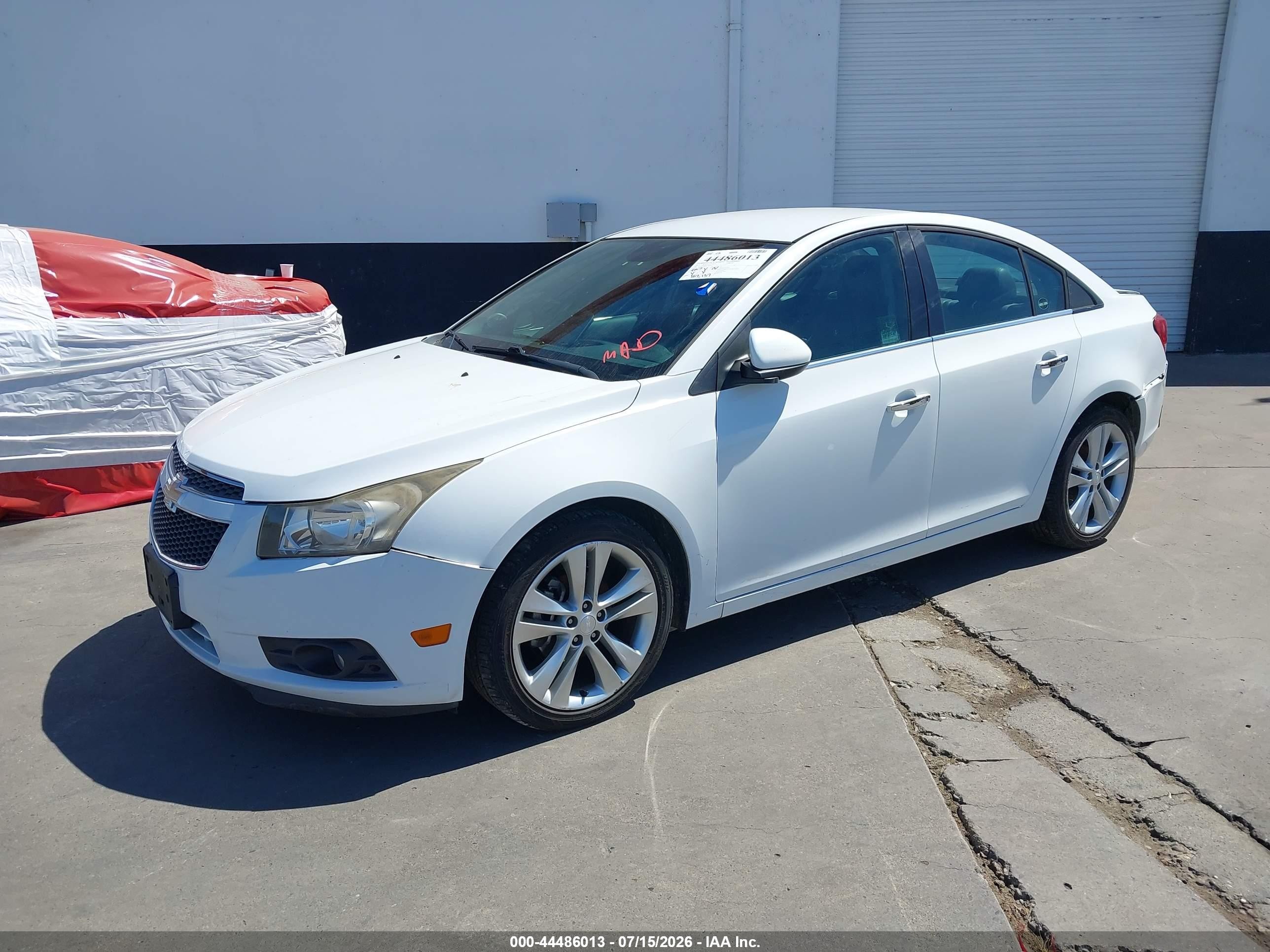 2013 Chevrolet Cruze Ltz White vin: 1G1PG5SB4D7108469