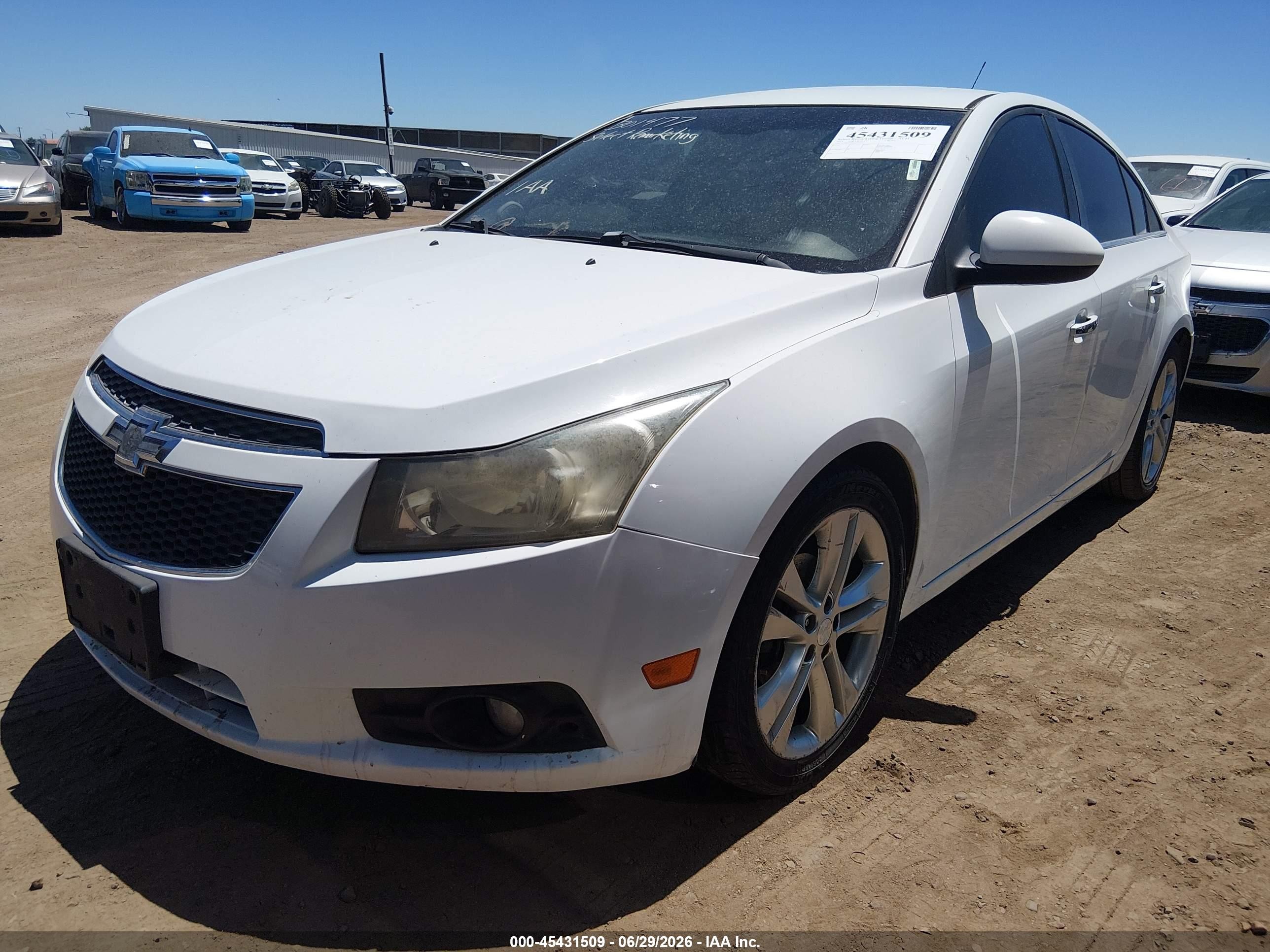 2013 Chevrolet Cruze Ltz White vin: 1G1PG5SB4D7301477