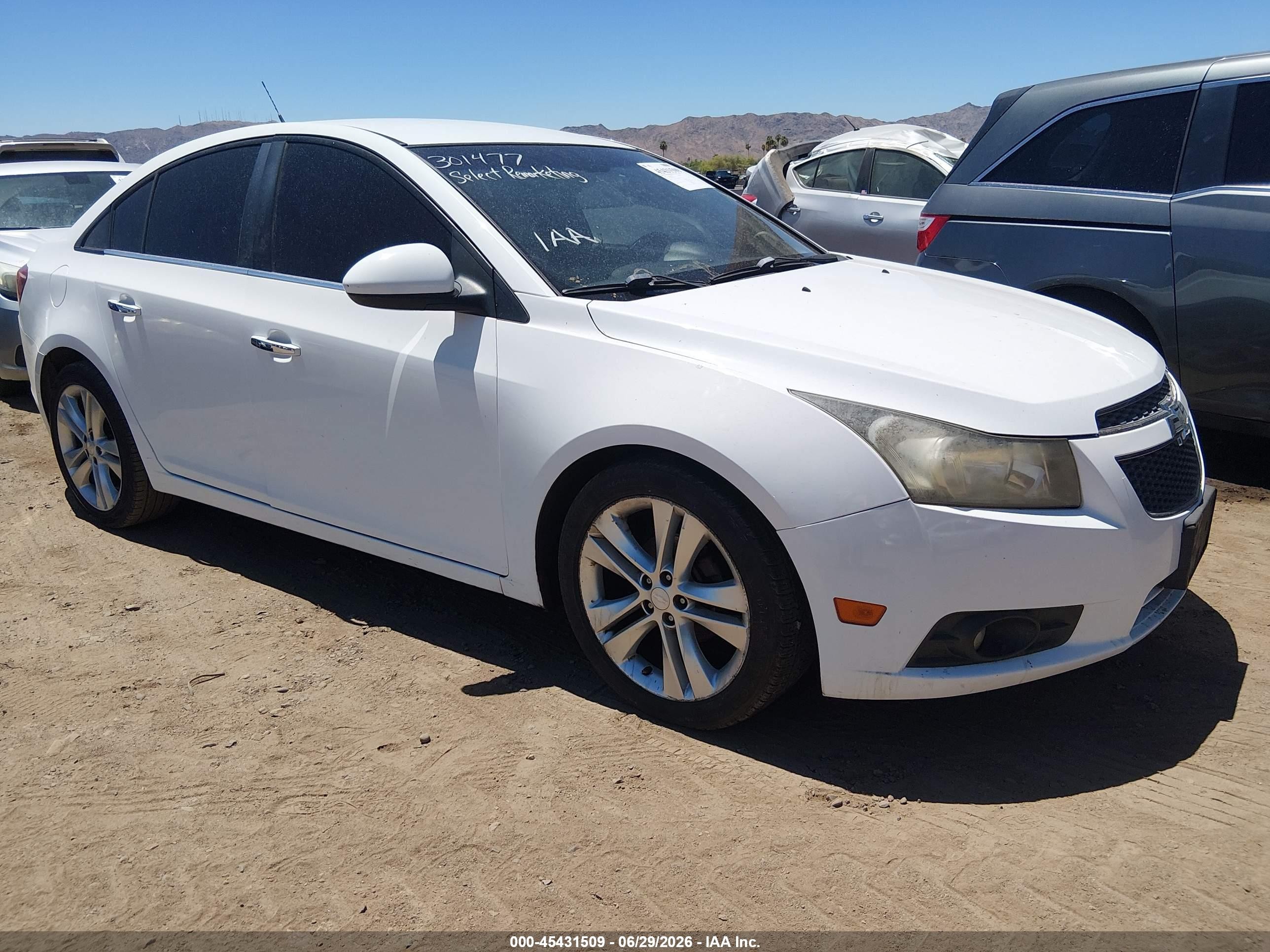 2013 Chevrolet Cruze Ltz White vin: 1G1PG5SB4D7301477