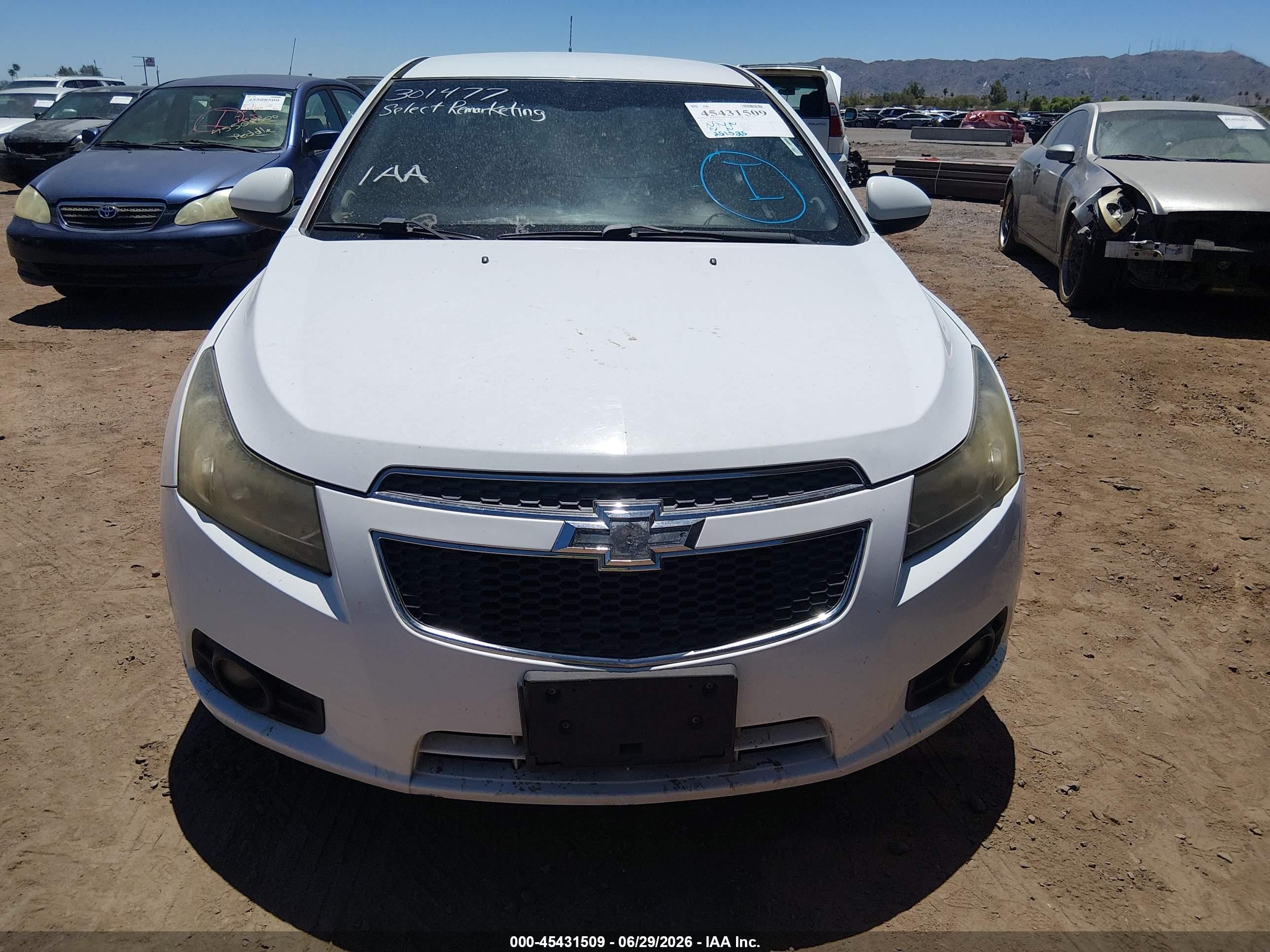 2013 Chevrolet Cruze Ltz White vin: 1G1PG5SB4D7301477
