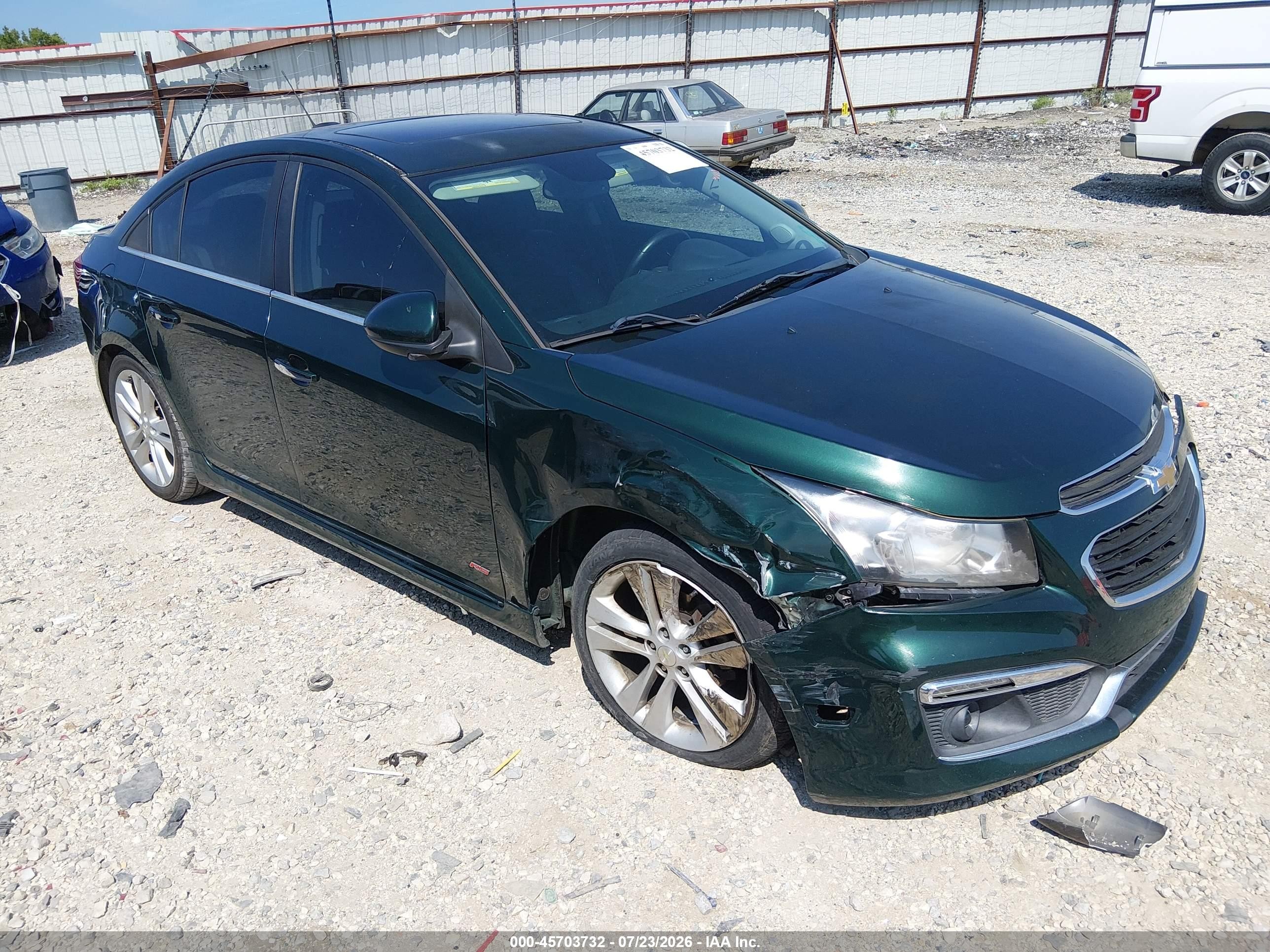 2015 Chevrolet Cruze Ltz Green vin: 1G1PG5SB4F7147811