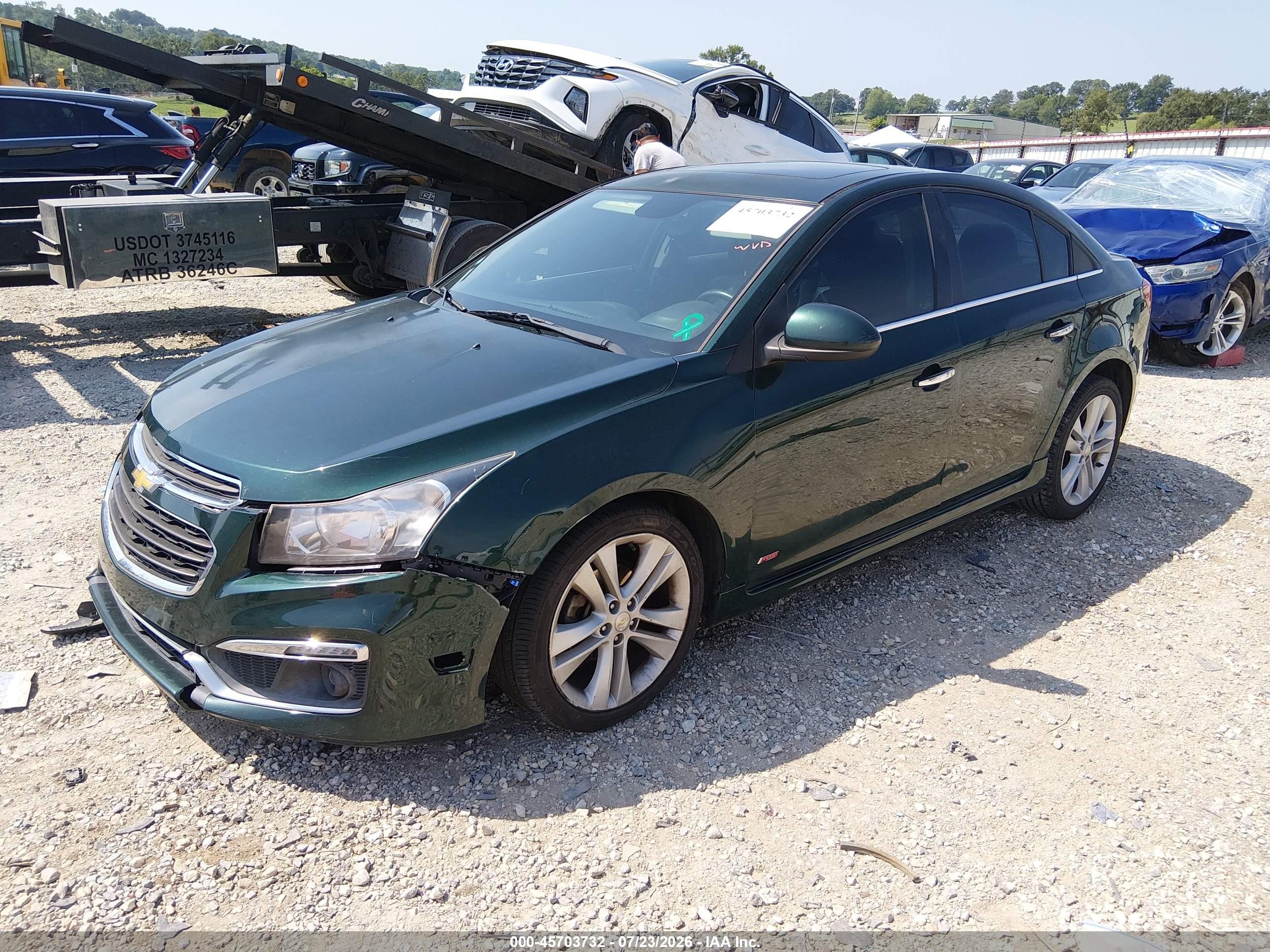 2015 Chevrolet Cruze Ltz Green vin: 1G1PG5SB4F7147811