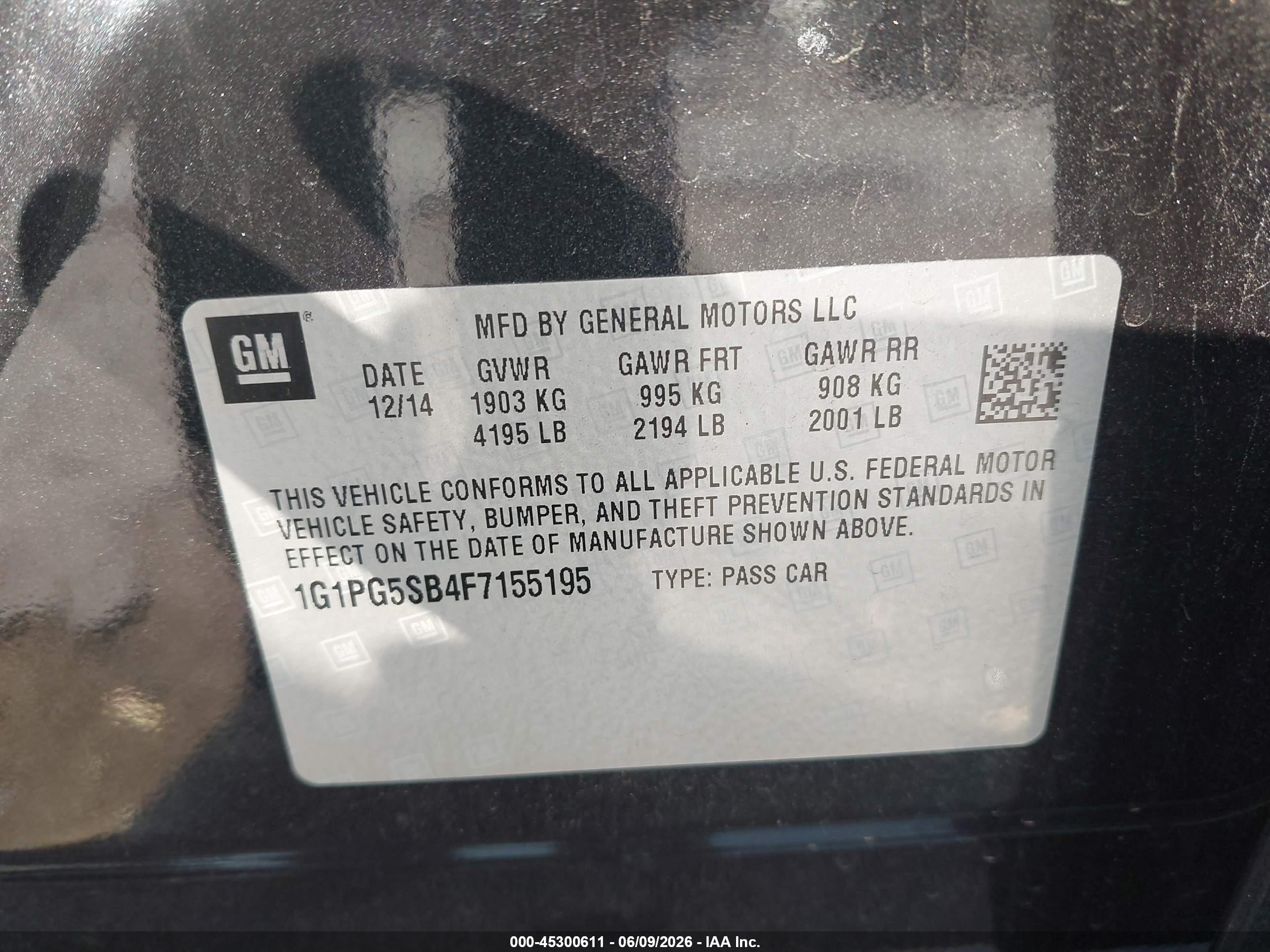 2015 Chevrolet Cruze Ltz Gray vin: 1G1PG5SB4F7155195