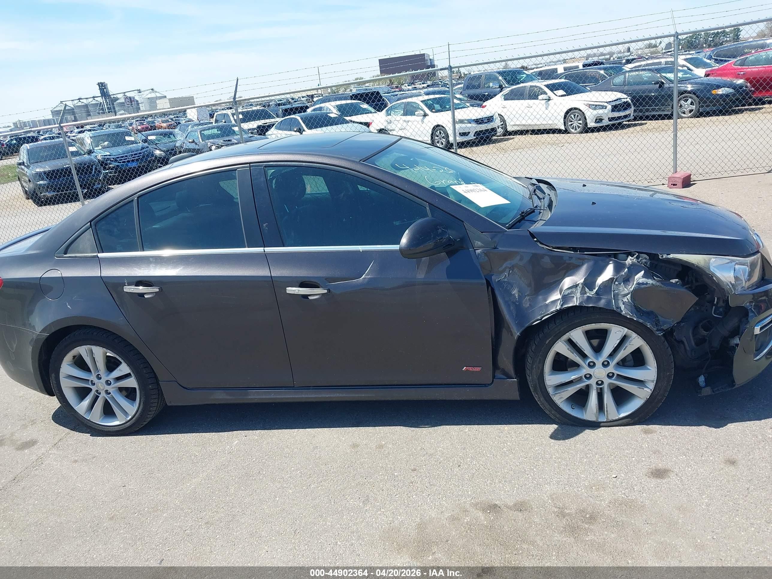 2015 Chevrolet Cruze Ltz Gray vin: 1G1PG5SB6F7224209