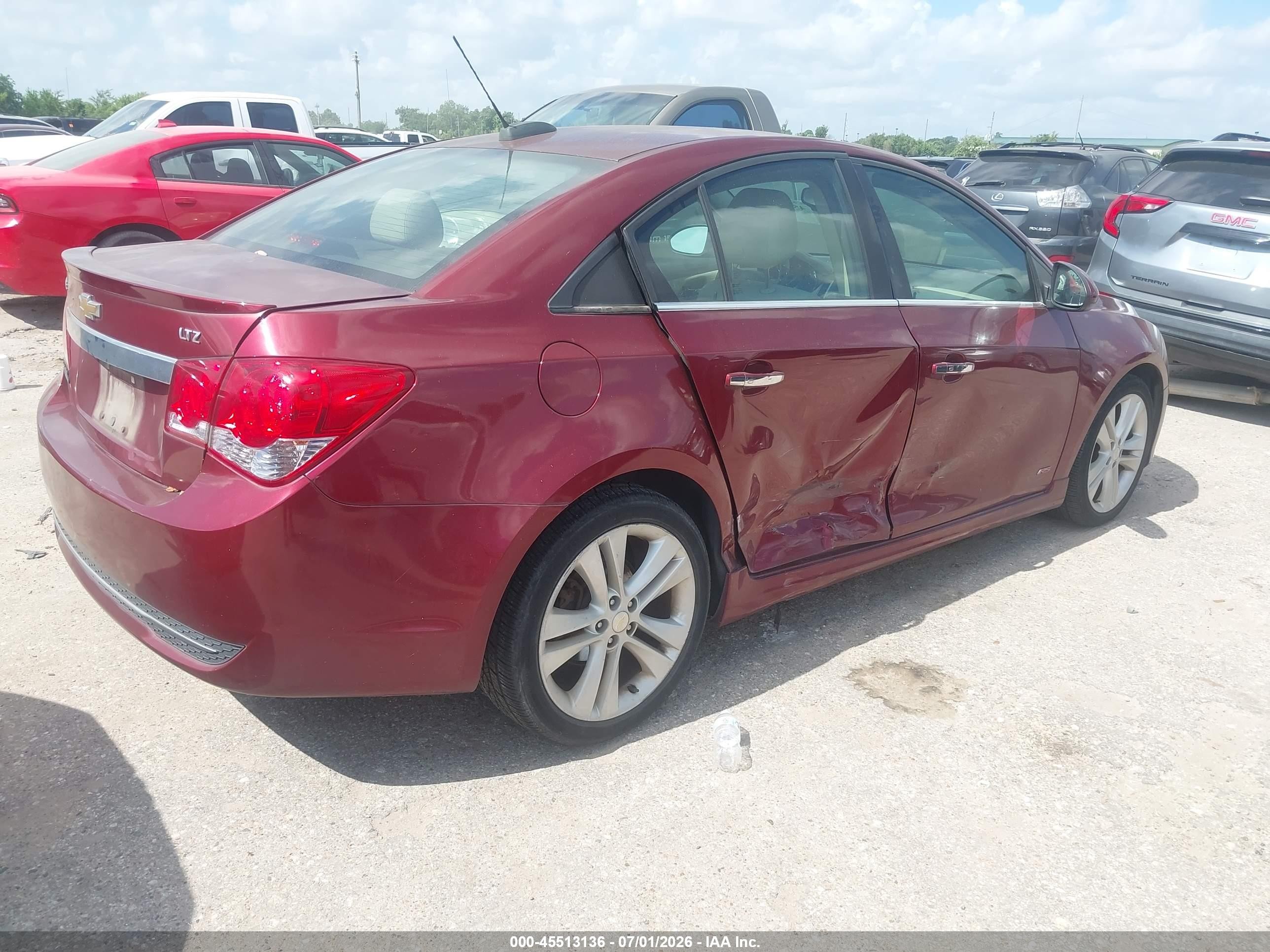 2015 Chevrolet Cruze Ltz Burgundy vin: 1G1PG5SB6F7232729