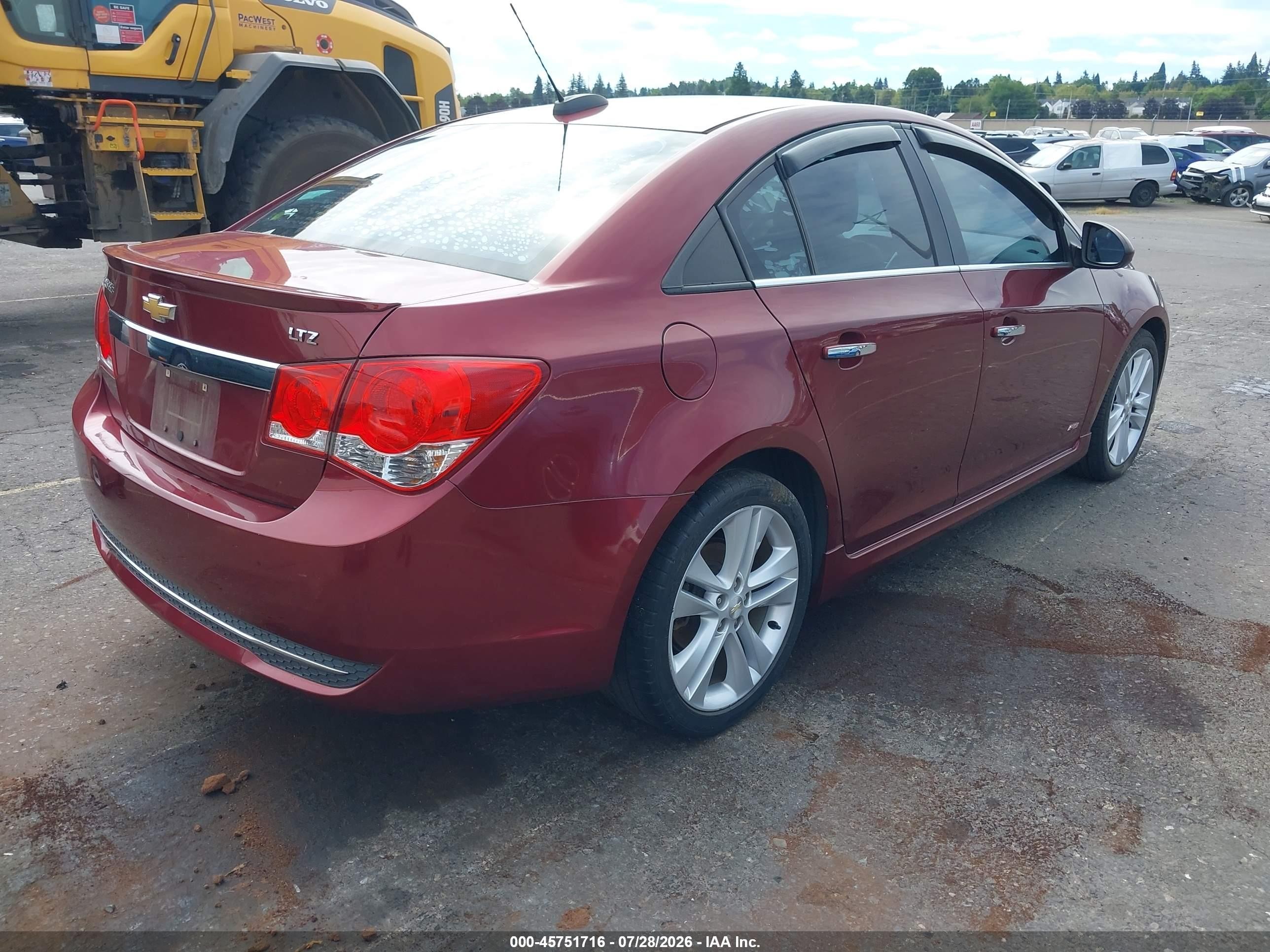 2015 Chevrolet Cruze Ltz Red vin: 1G1PG5SB6F7254746