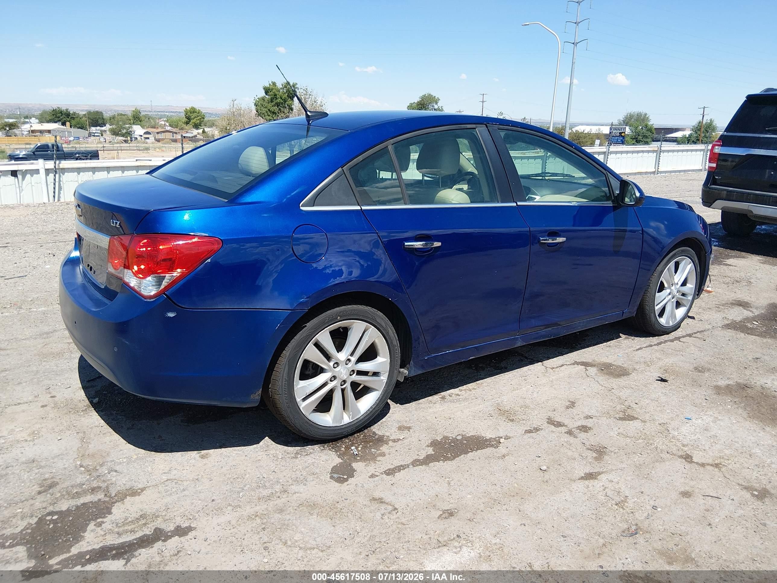 2013 Chevrolet Cruze Ltz Blue vin: 1G1PG5SB7D7182498