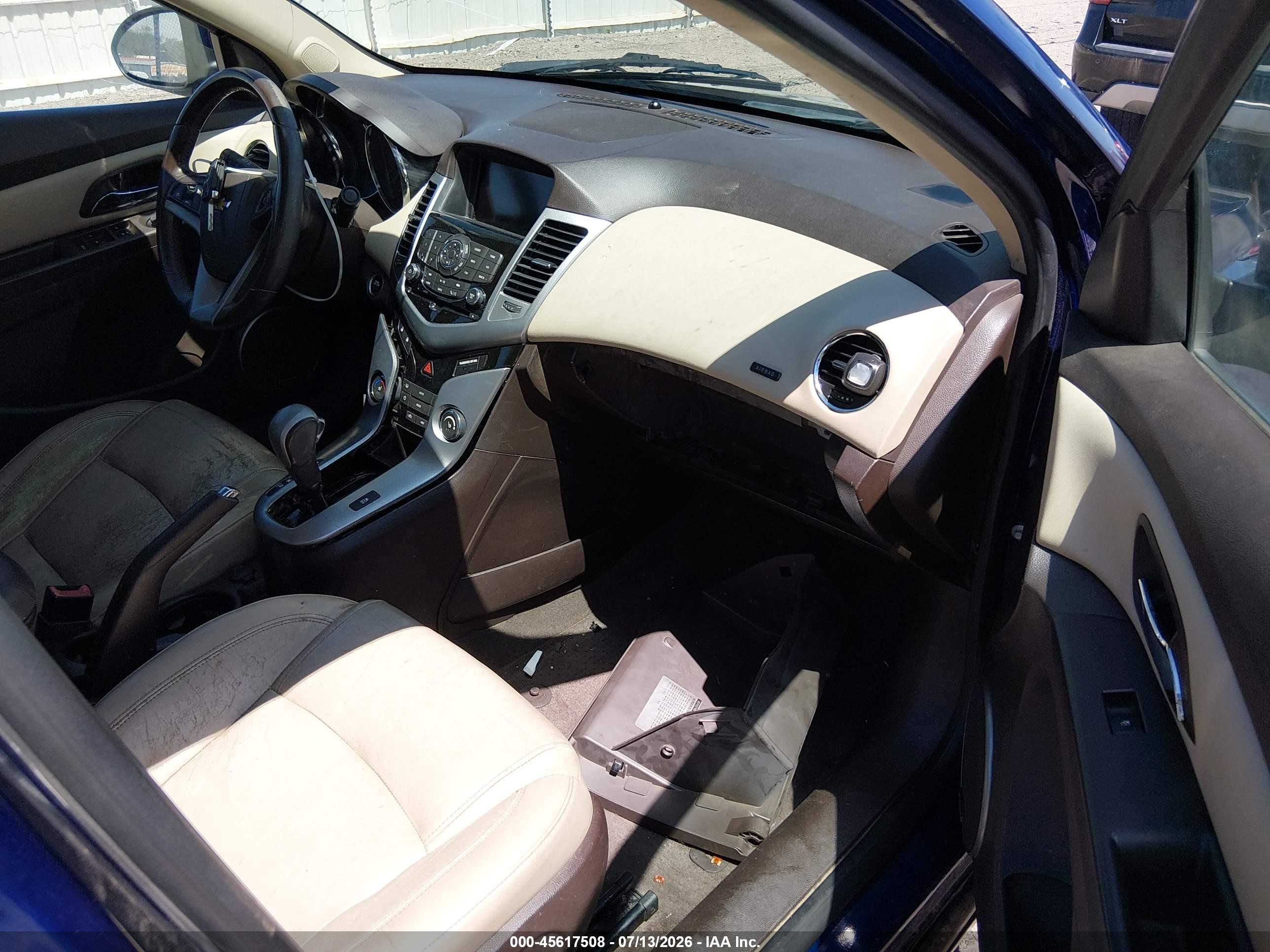 2013 Chevrolet Cruze Ltz Blue vin: 1G1PG5SB7D7182498