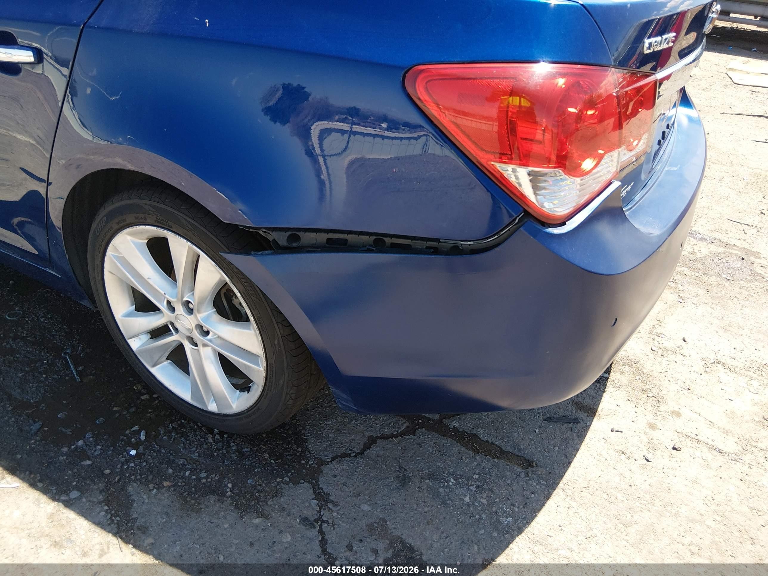 2013 Chevrolet Cruze Ltz Blue vin: 1G1PG5SB7D7182498