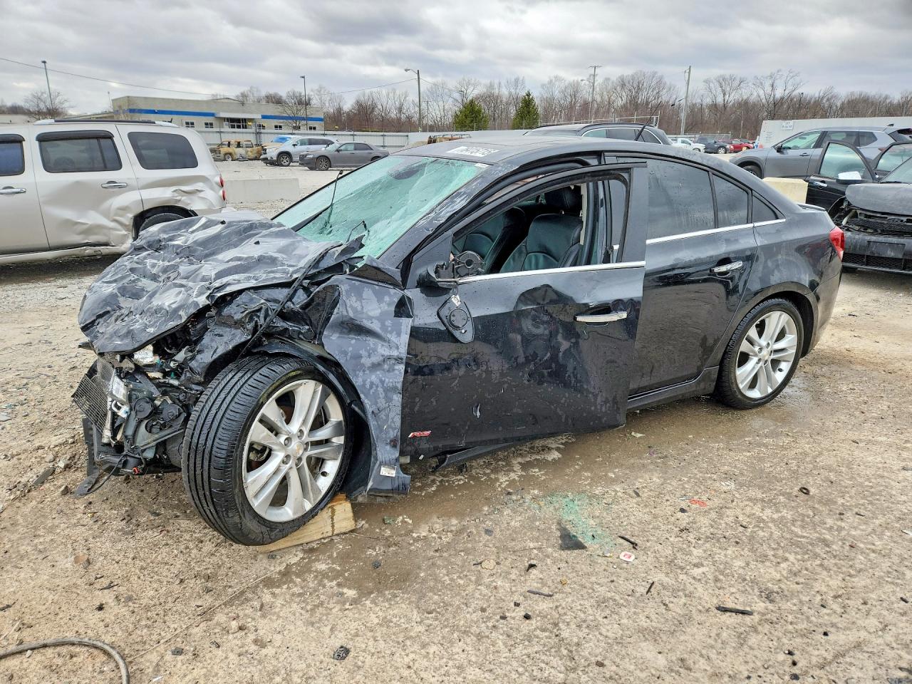 2013 Chevrolet Cruze Ltz Black vin: 1G1PG5SB7D7294167