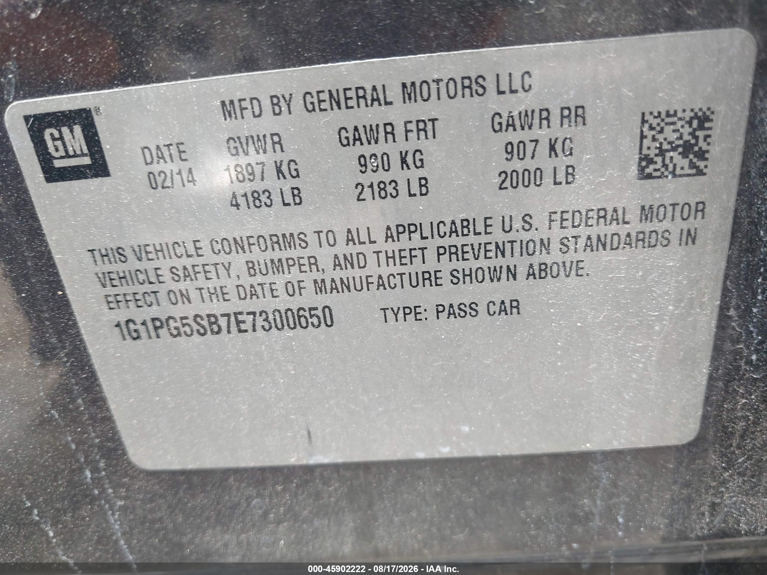 2014 Chevrolet Cruze Ltz Gray vin: 1G1PG5SB7E7300650