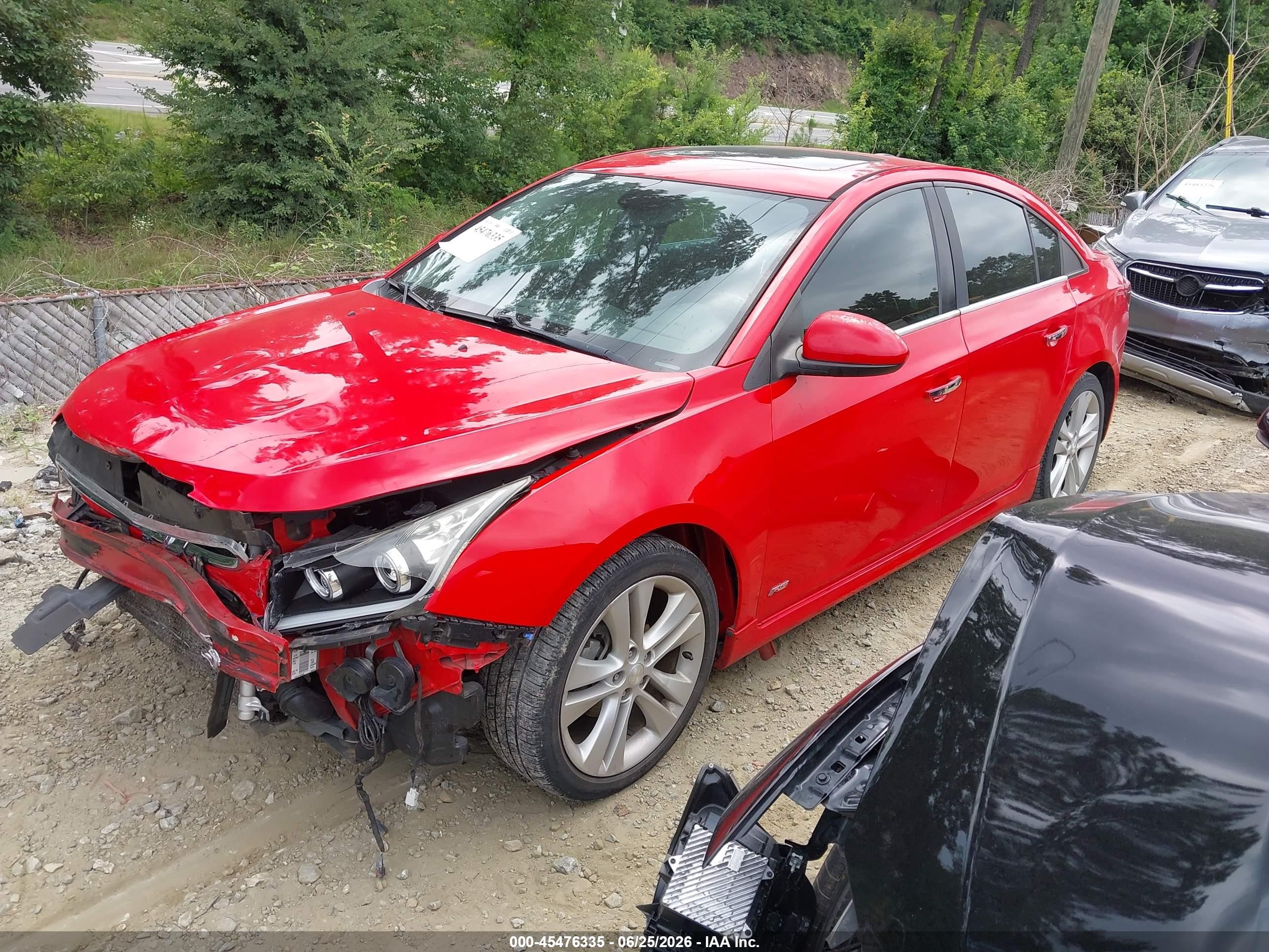 2015 Chevrolet Cruze Ltz Red vin: 1G1PG5SB7F7119694