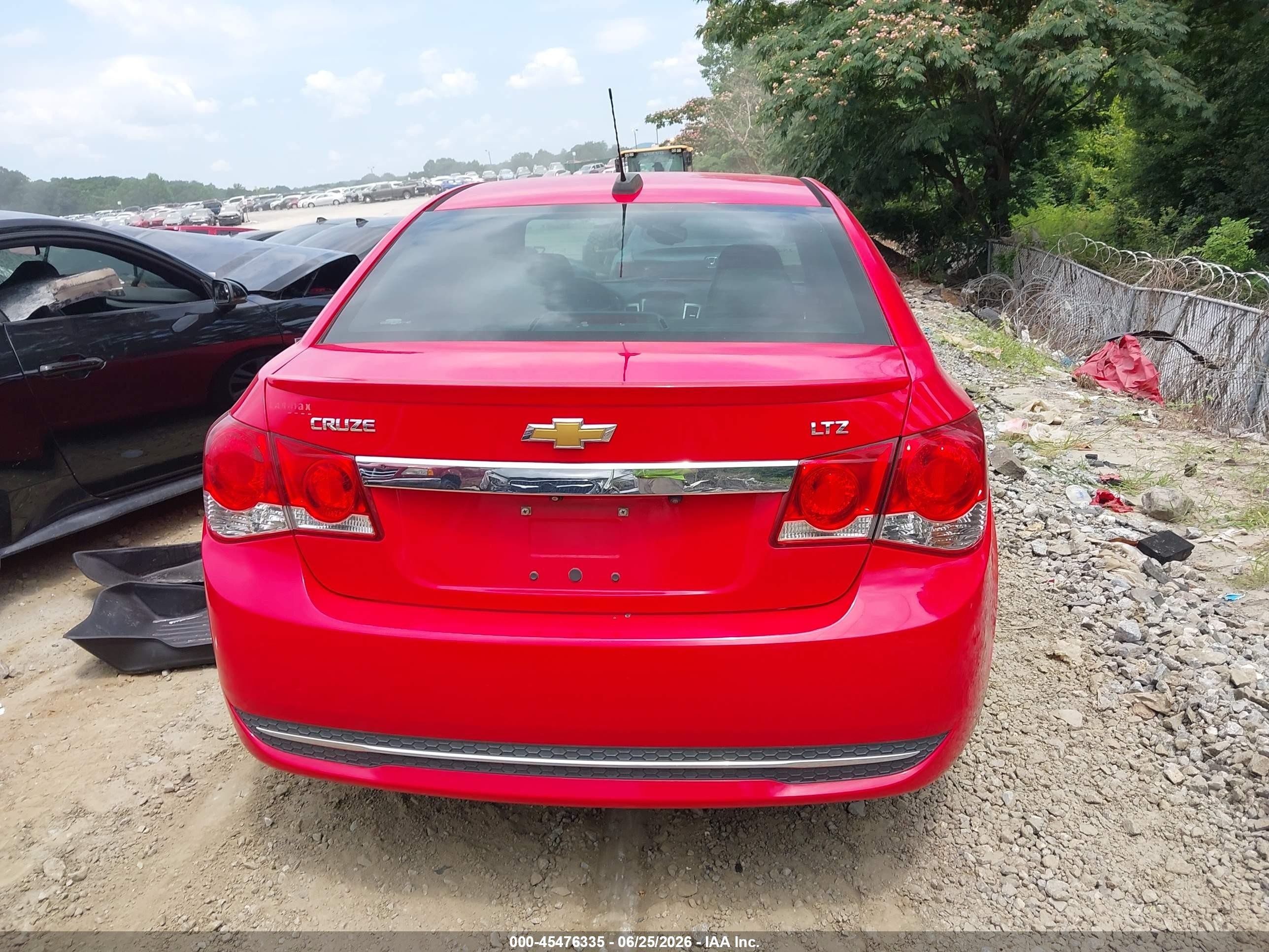 2015 Chevrolet Cruze Ltz Red vin: 1G1PG5SB7F7119694