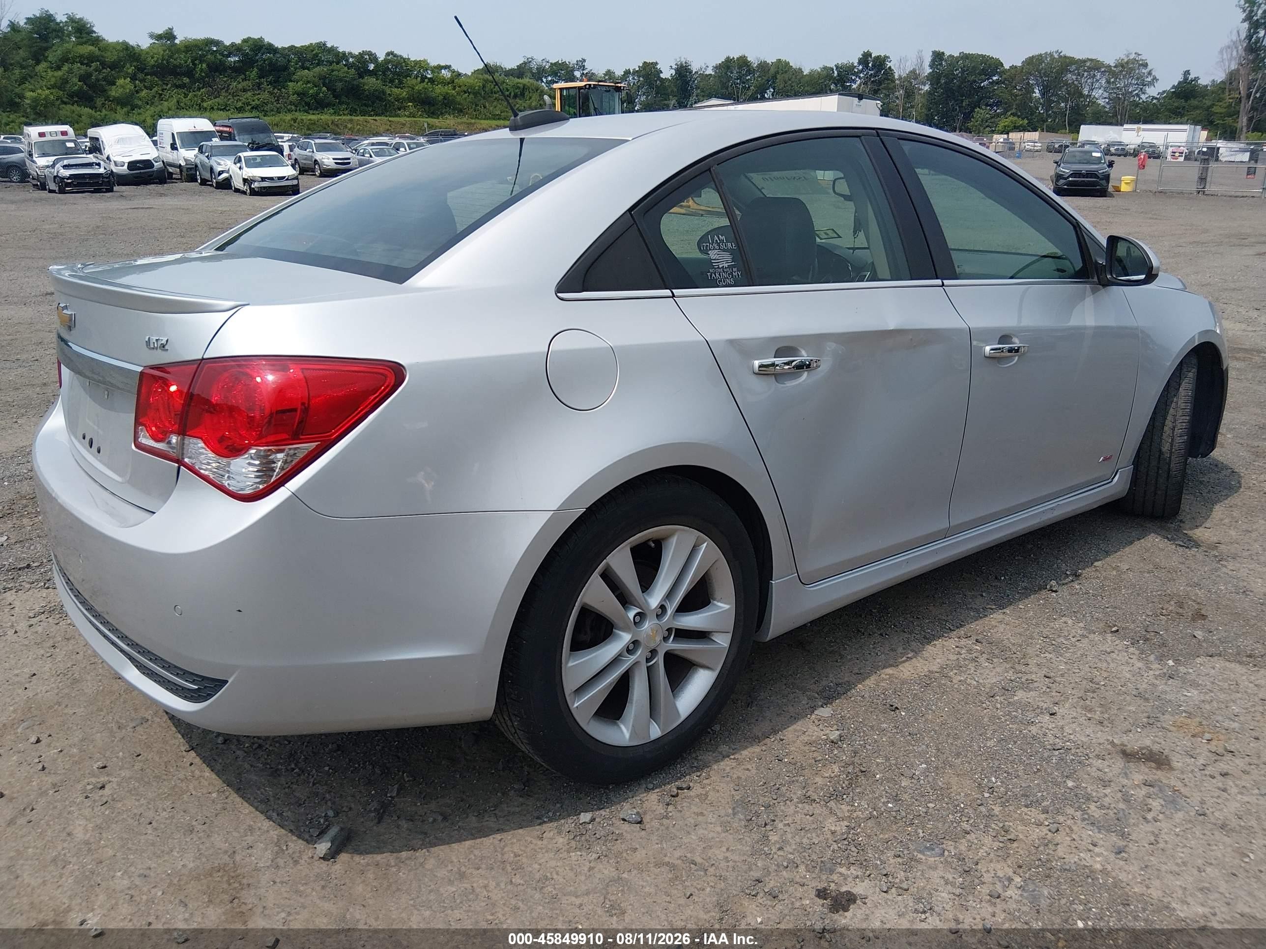 2015 Chevrolet Cruze Ltz Silver vin: 1G1PG5SB7F7206110