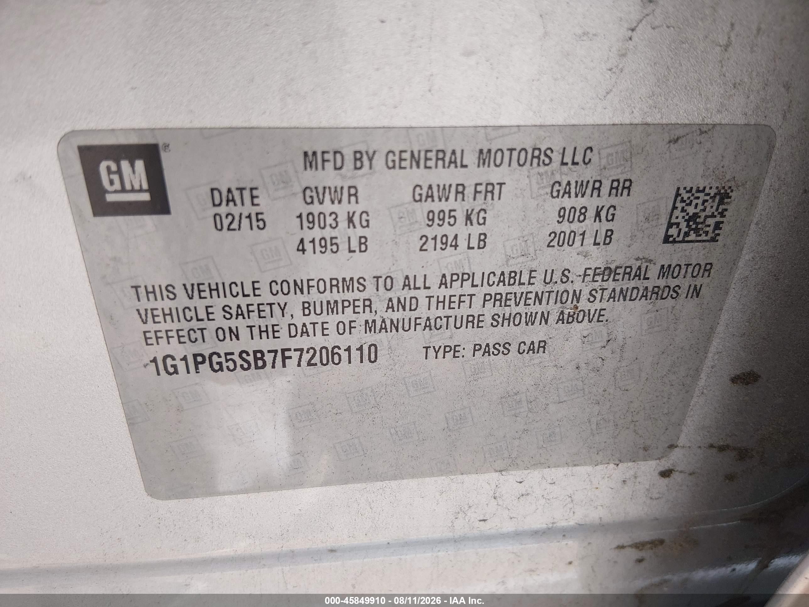2015 Chevrolet Cruze Ltz Silver vin: 1G1PG5SB7F7206110