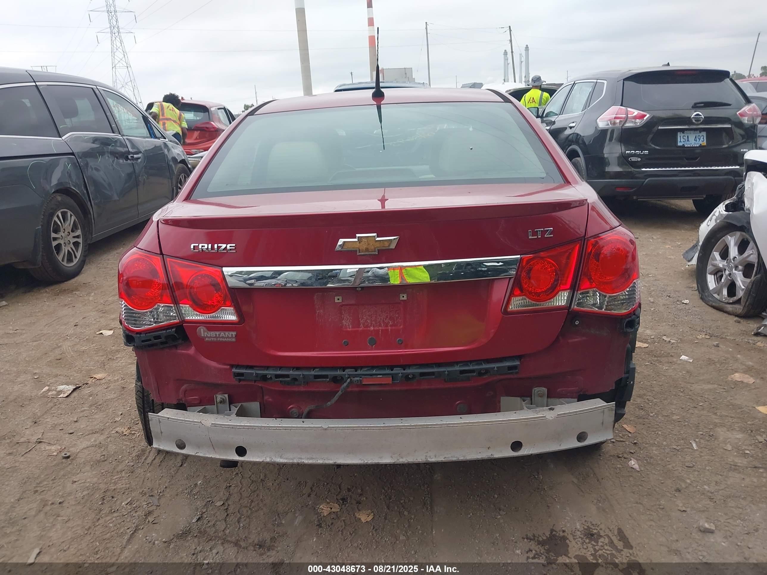 2014 Chevrolet Cruze Ltz Red vin: 1G1PG5SB8E7382159