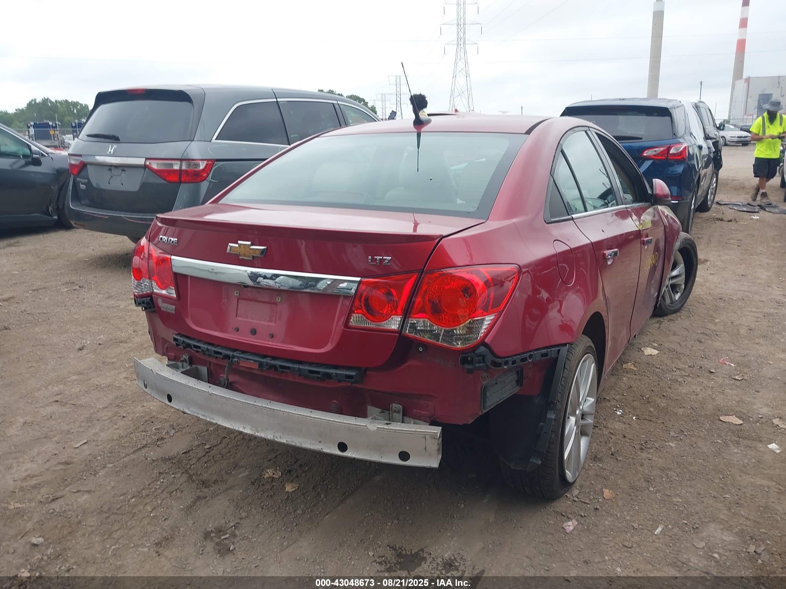 2014 Chevrolet Cruze Ltz Red vin: 1G1PG5SB8E7382159