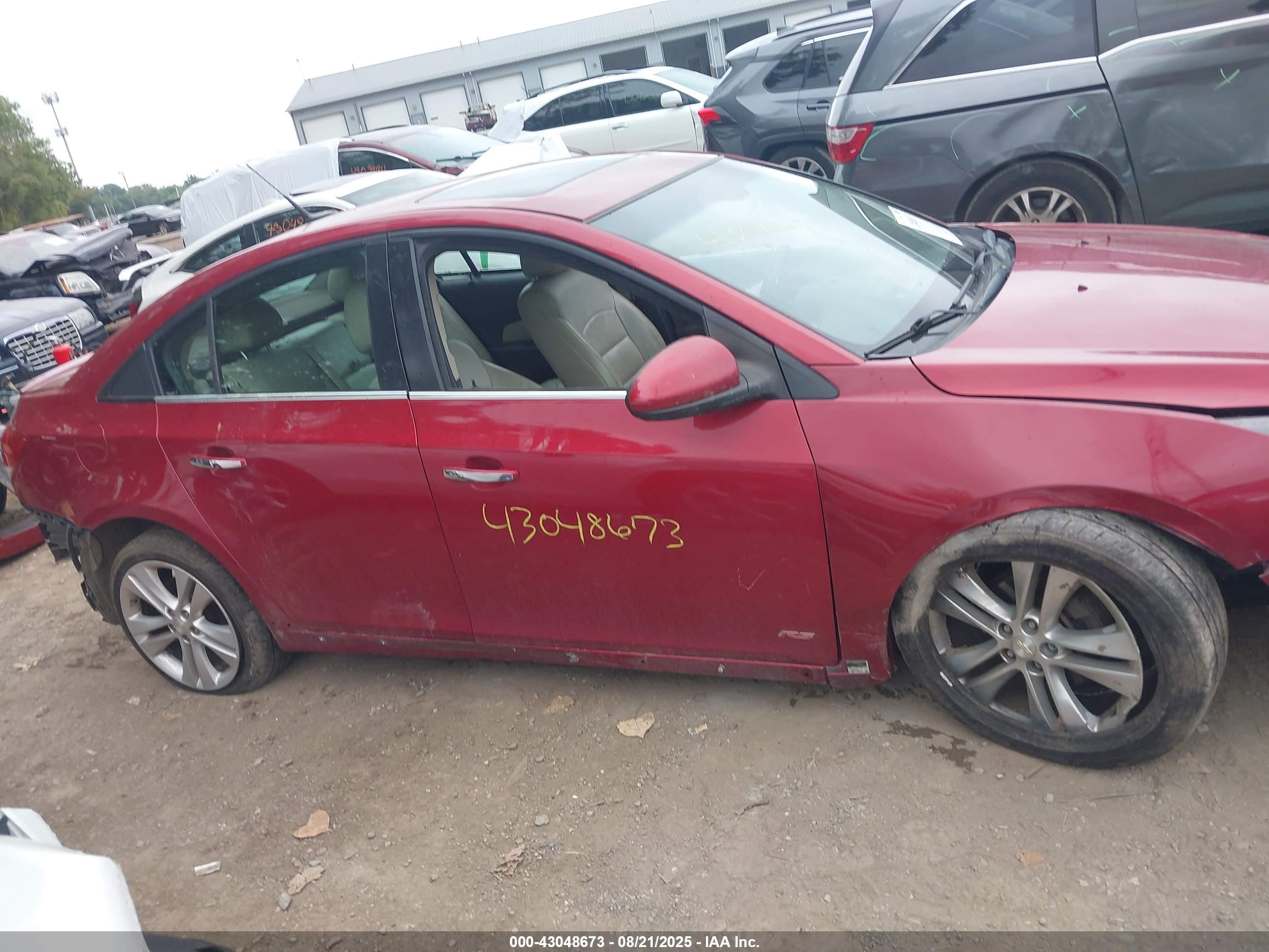 2014 Chevrolet Cruze Ltz Red vin: 1G1PG5SB8E7382159