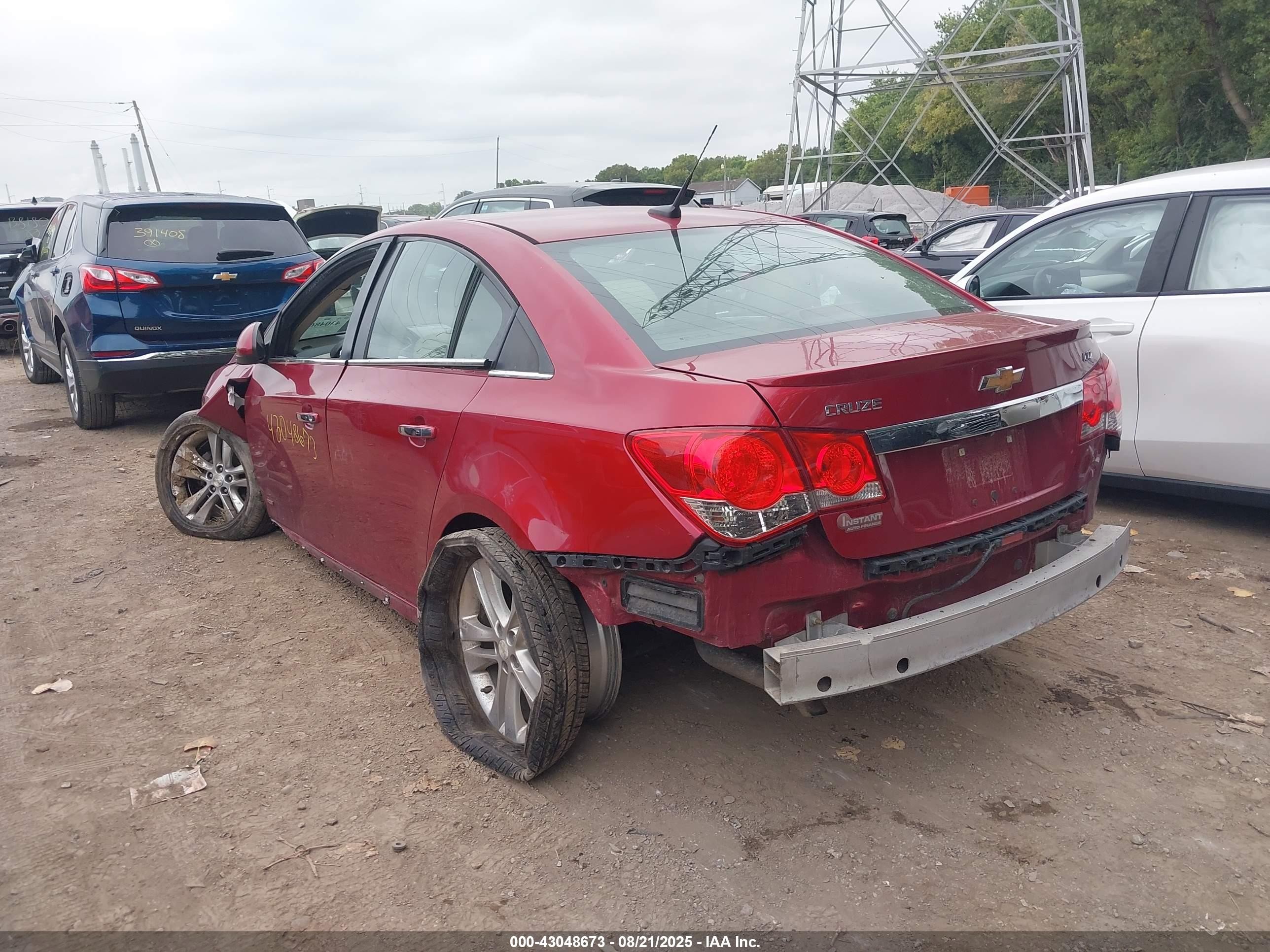 2014 Chevrolet Cruze Ltz Red vin: 1G1PG5SB8E7382159