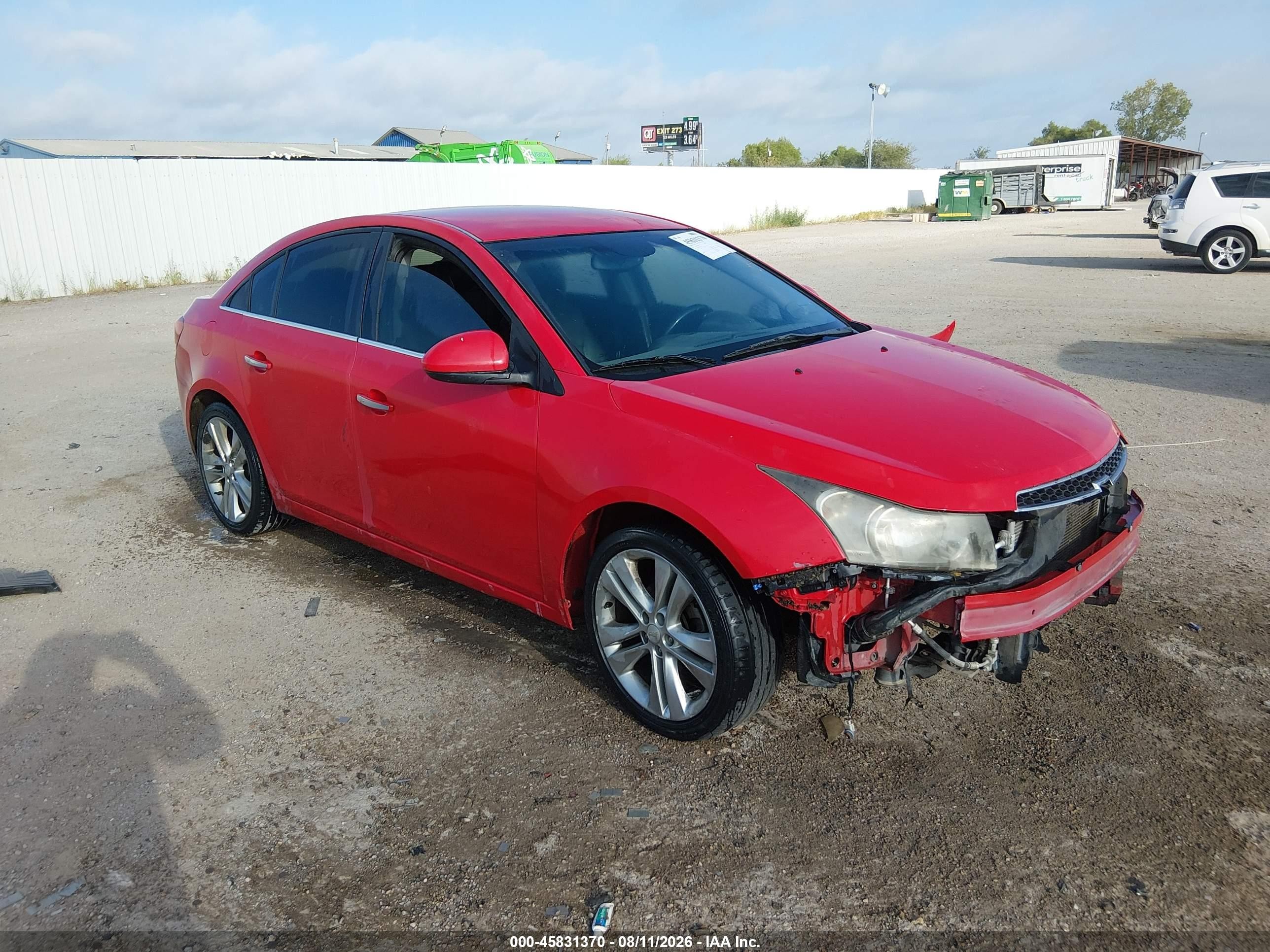2014 Chevrolet Cruze Ltz Red vin: 1G1PG5SB9E7256358