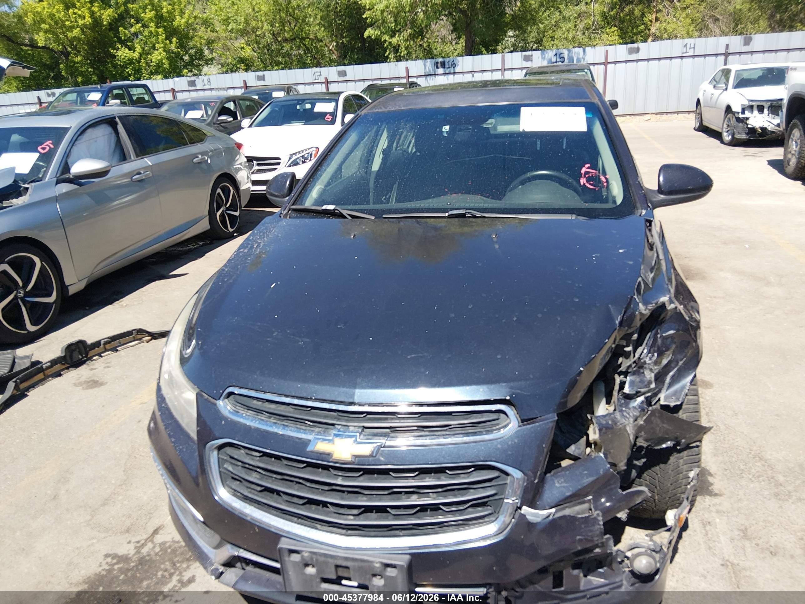 2015 Chevrolet Cruze Ltz Blue vin: 1G1PG5SB9F7286378