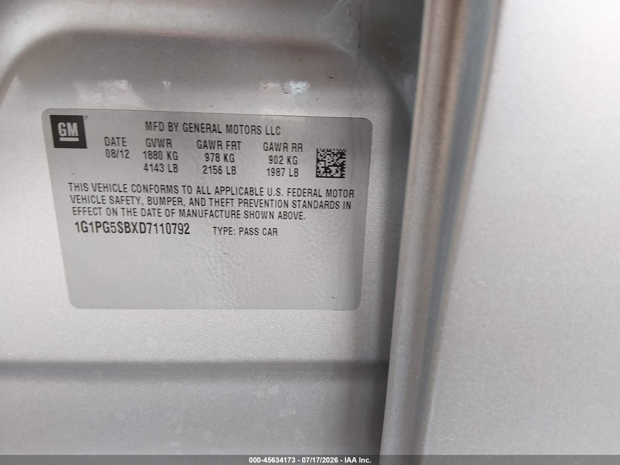 2013 Chevrolet Cruze Ltz Gray vin: 1G1PG5SBXD7110792