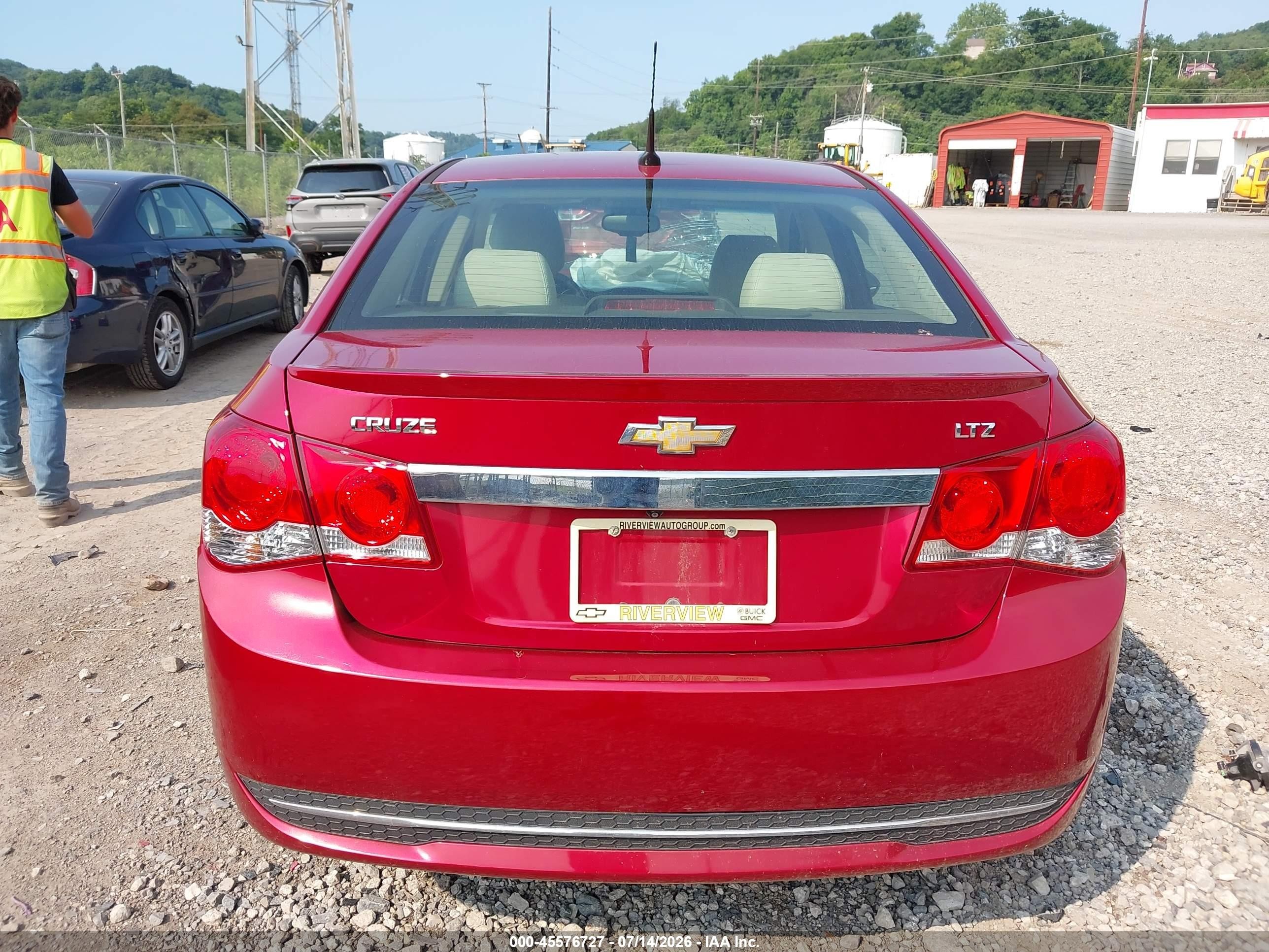 2013 Chevrolet Cruze Ltz Red vin: 1G1PG5SBXD7239843
