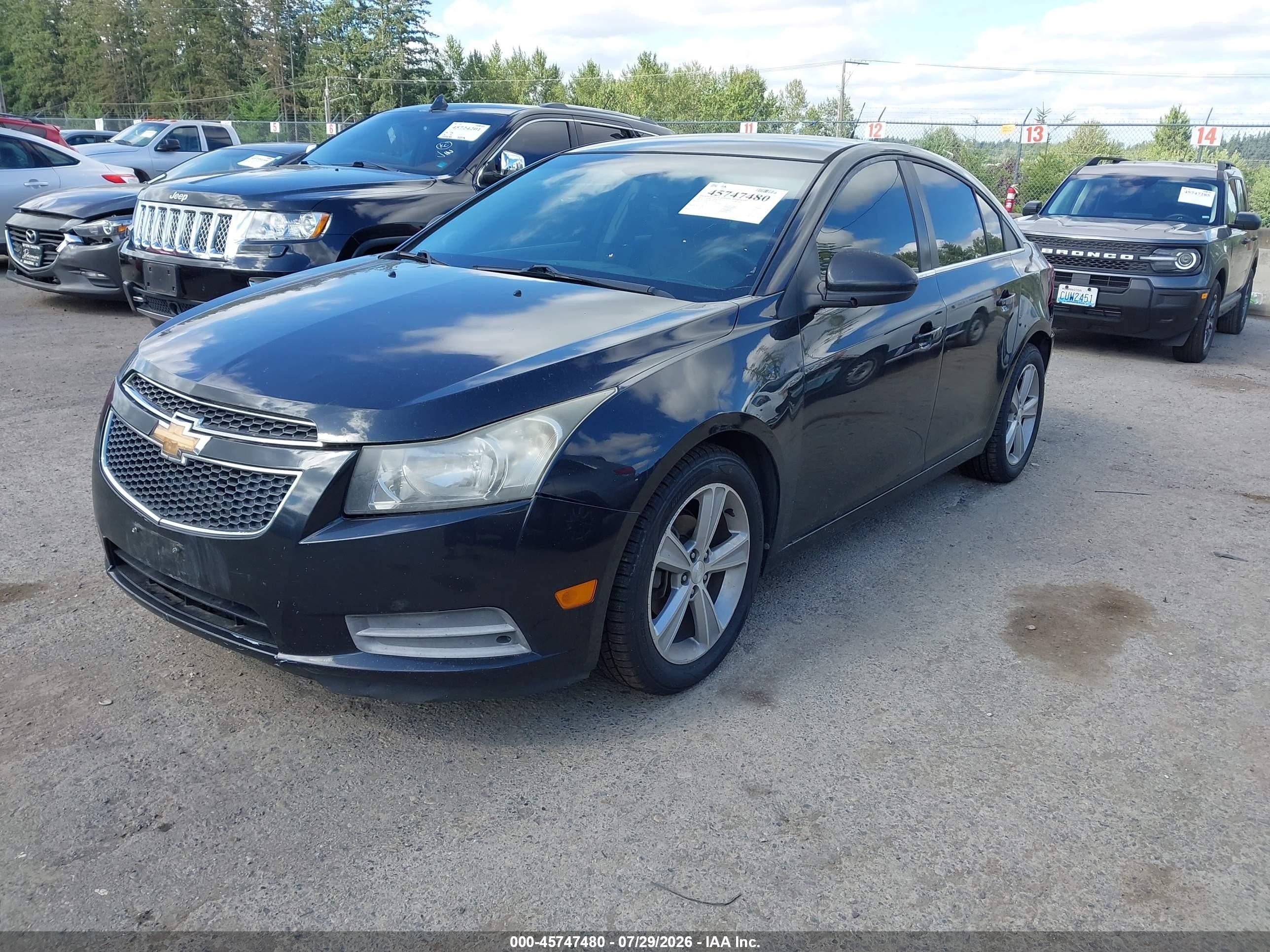 2012 Chevrolet Cruze 2lt Black vin: 1G1PG5SC2C7250150