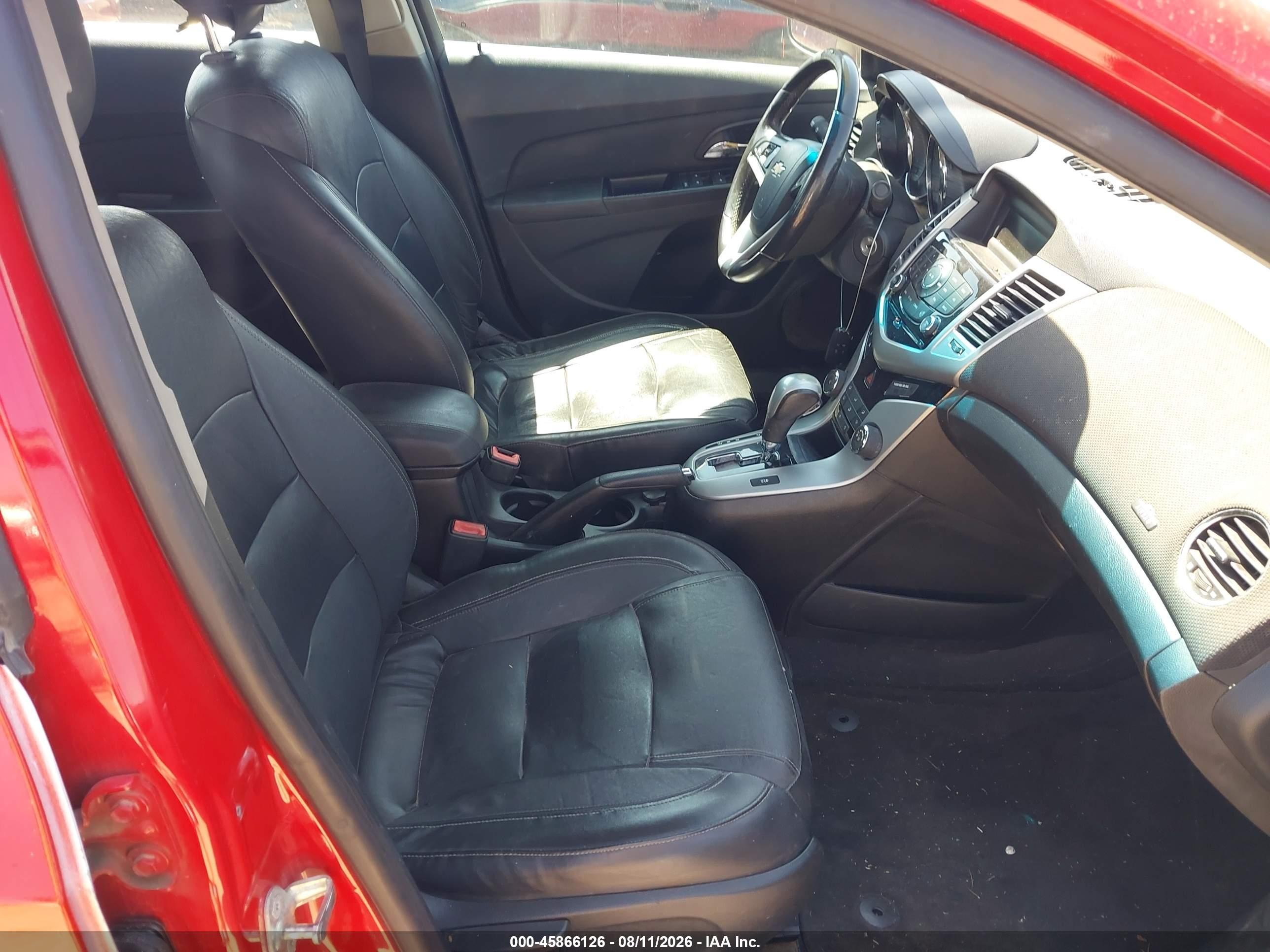 2012 Chevrolet Cruze 2lt Red vin: 1G1PG5SC3C7307472