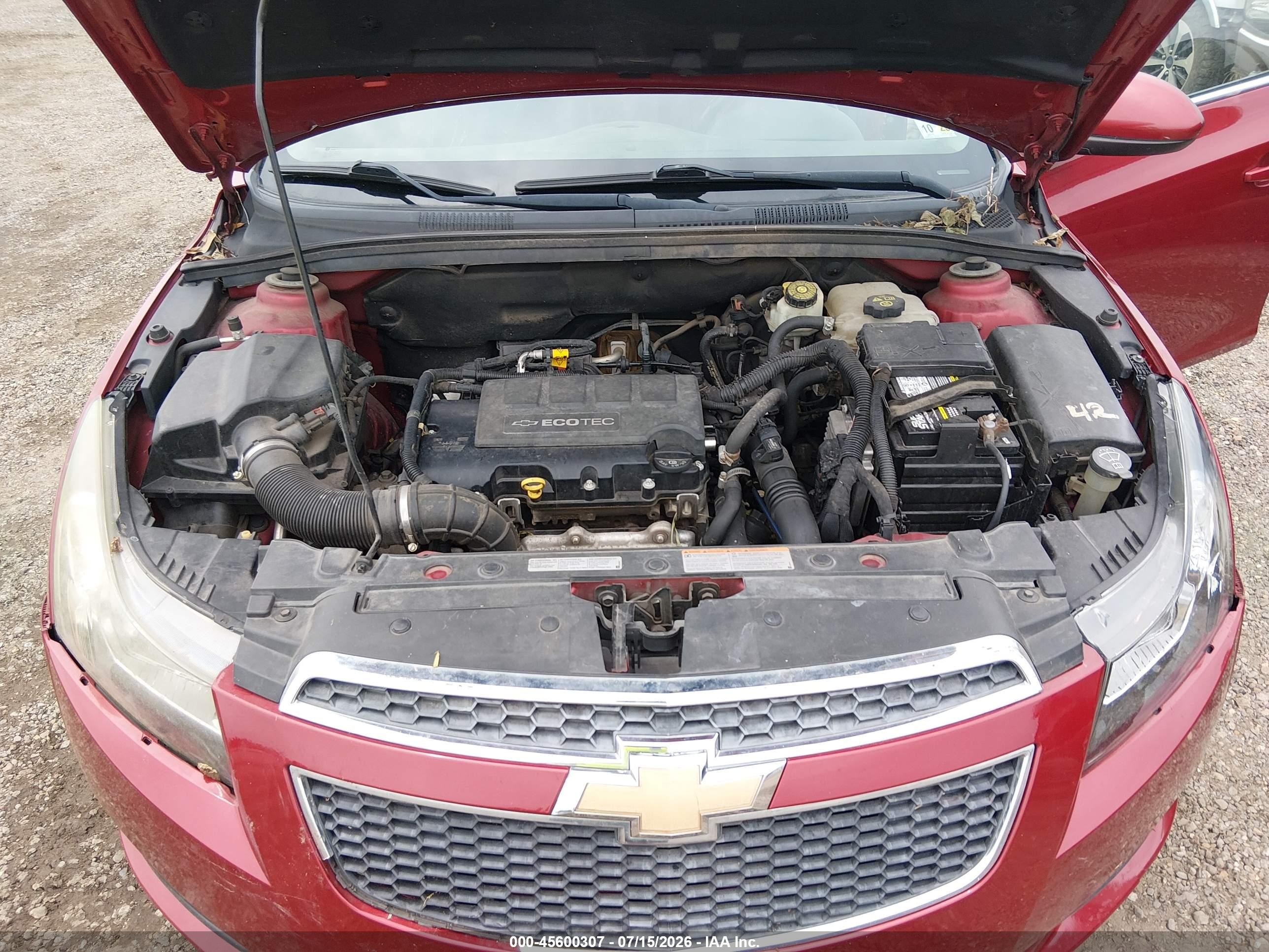 2012 Chevrolet Cruze 2lt Красный vin: 1G1PG5SC5C7165125