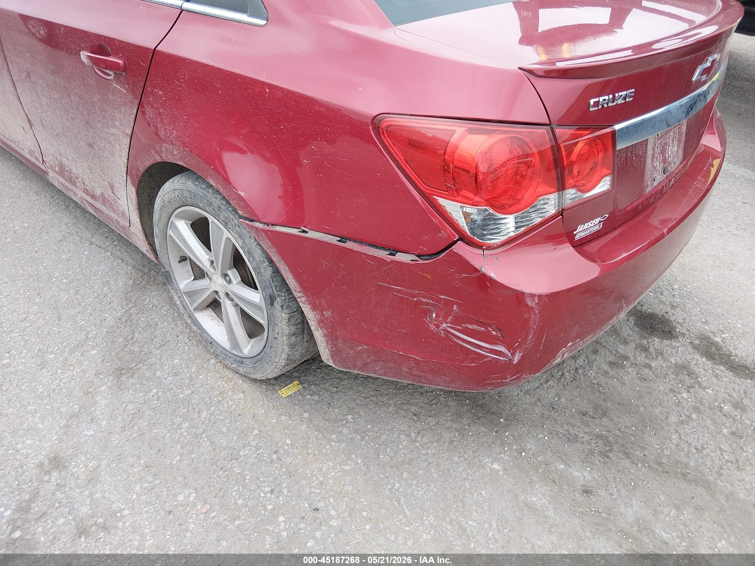2012 Chevrolet Cruze 2lt Red vin: 1G1PG5SC6C7366919