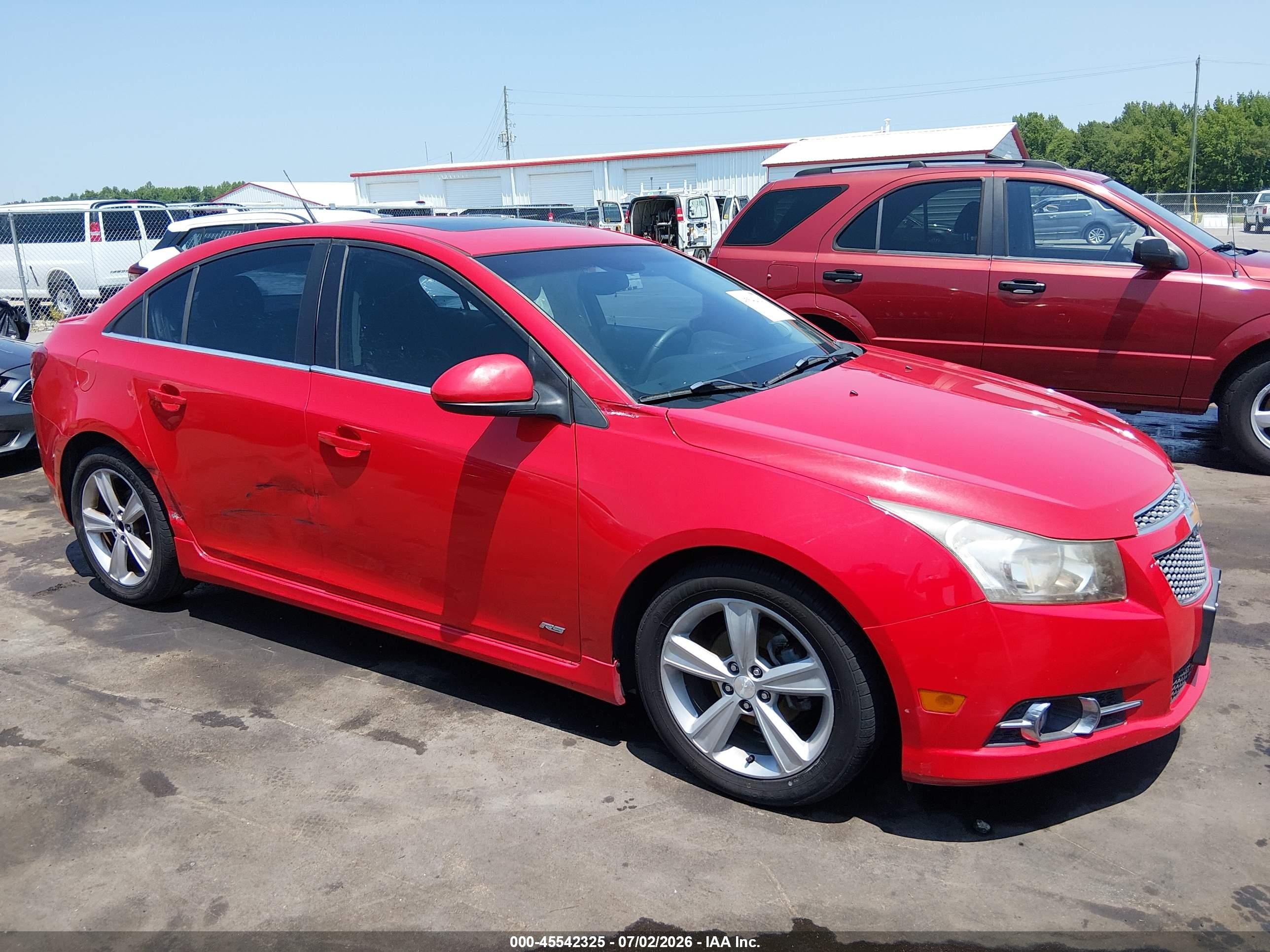 2012 Chevrolet Cruze 2lt Red vin: 1G1PG5SC7C7214809