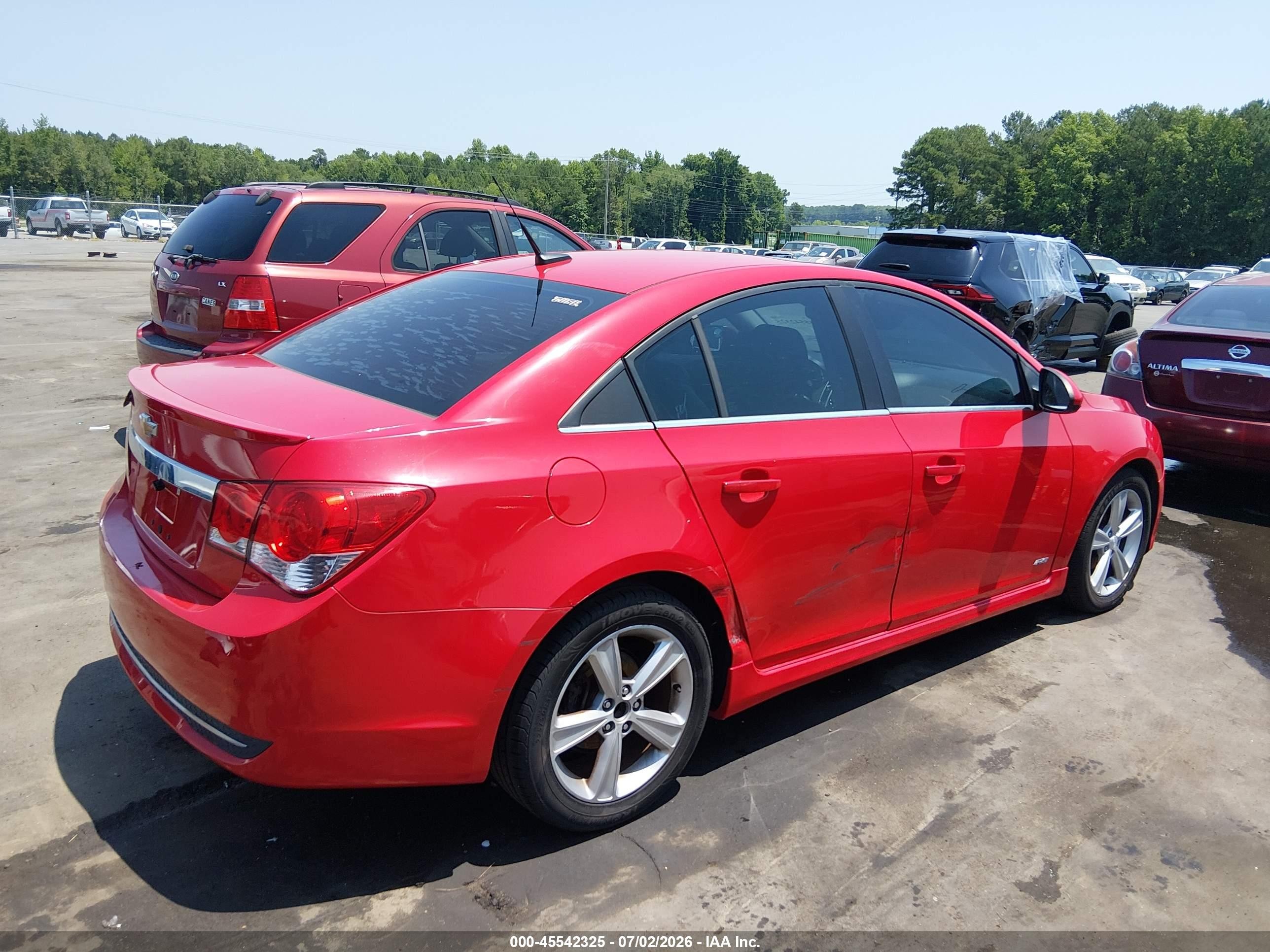 2012 Chevrolet Cruze 2lt Red vin: 1G1PG5SC7C7214809
