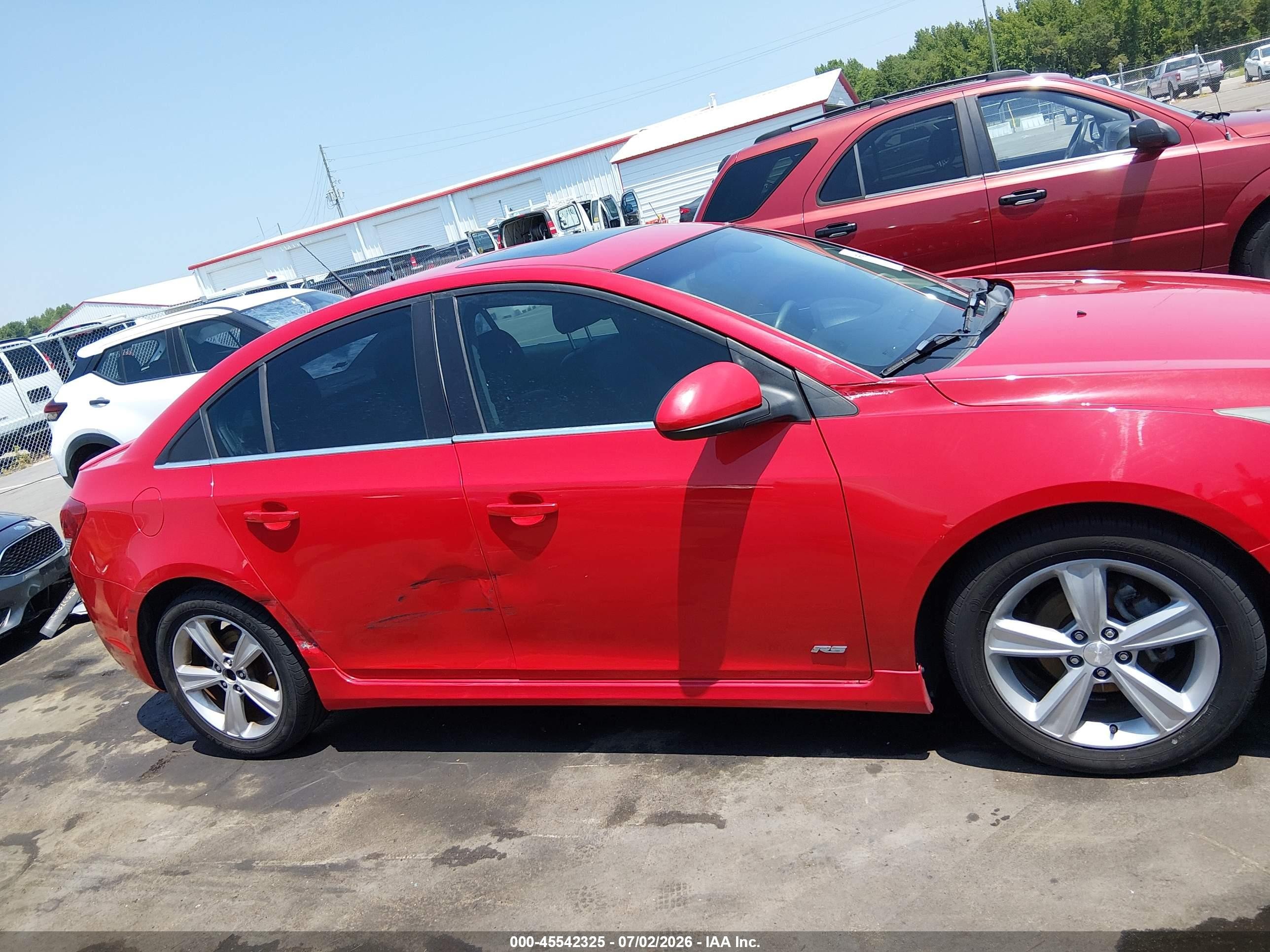 2012 Chevrolet Cruze 2lt Red vin: 1G1PG5SC7C7214809
