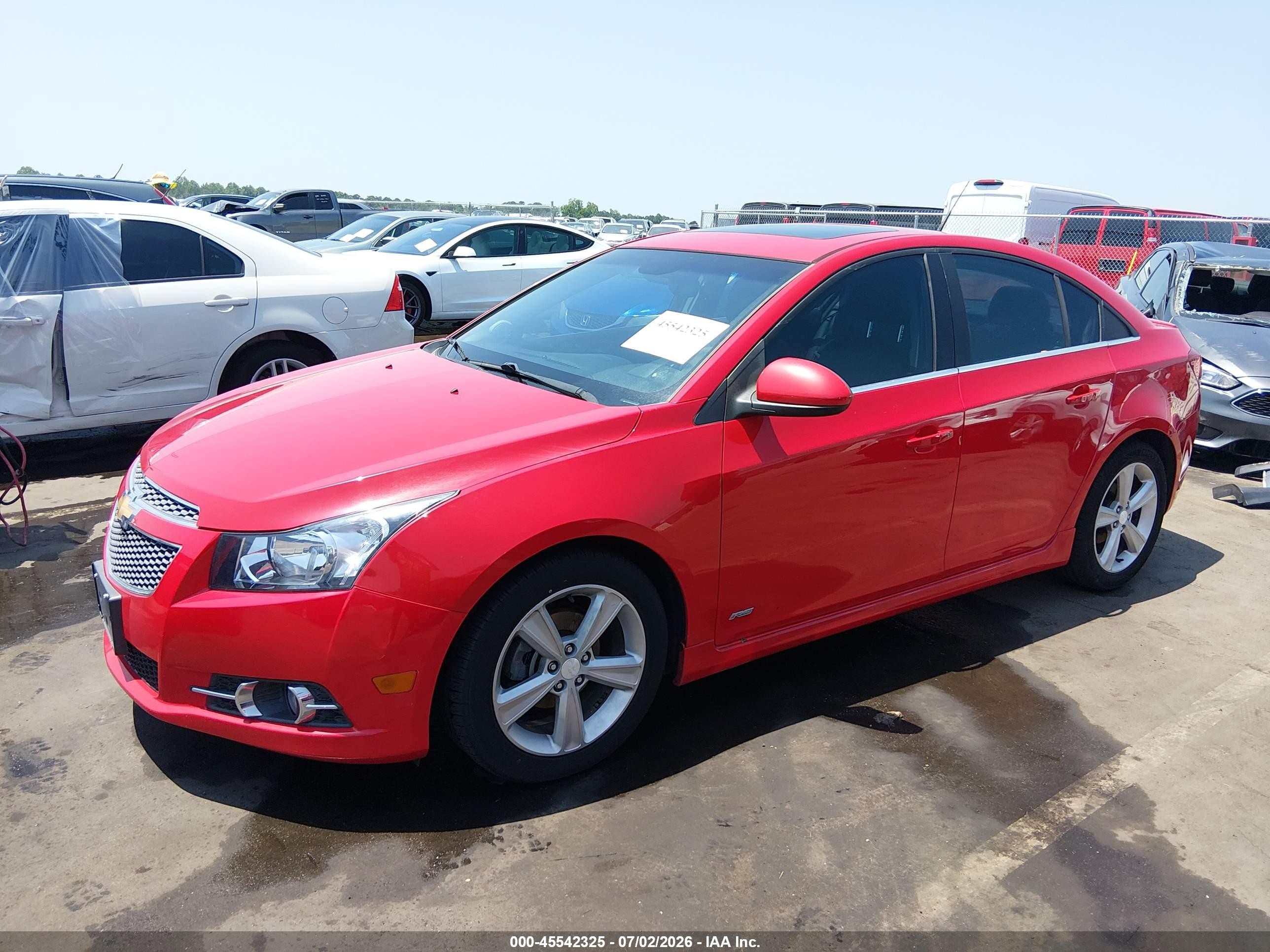 2012 Chevrolet Cruze 2lt Red vin: 1G1PG5SC7C7214809