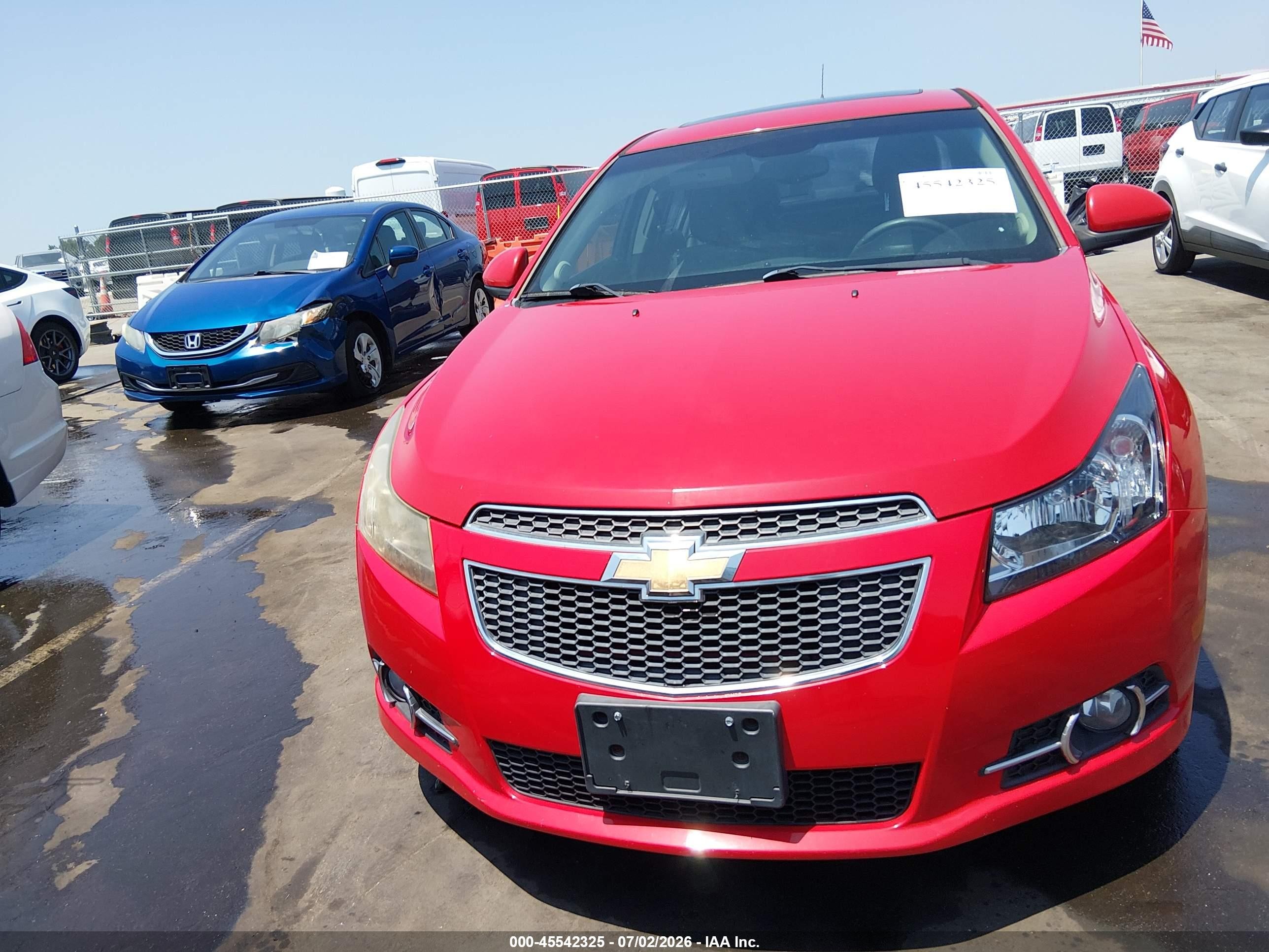 2012 Chevrolet Cruze 2lt Red vin: 1G1PG5SC7C7214809