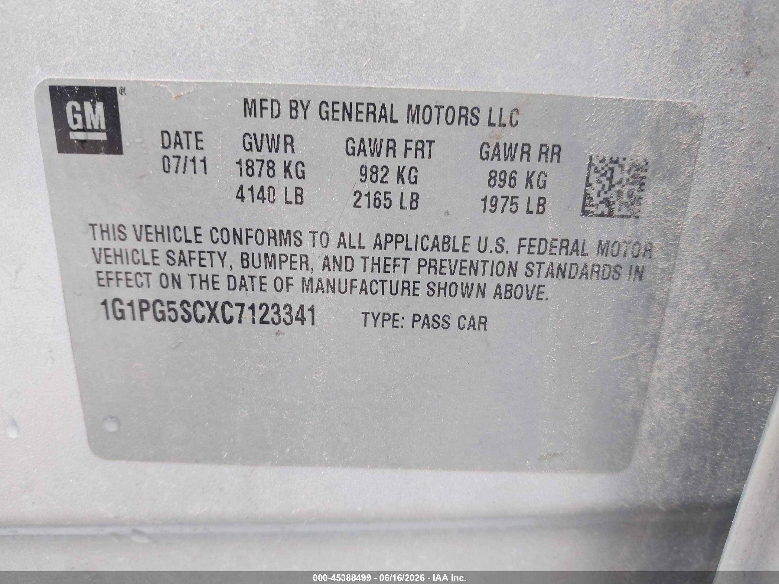 2012 Chevrolet Cruze 2lt Silver vin: 1G1PG5SCXC7123341