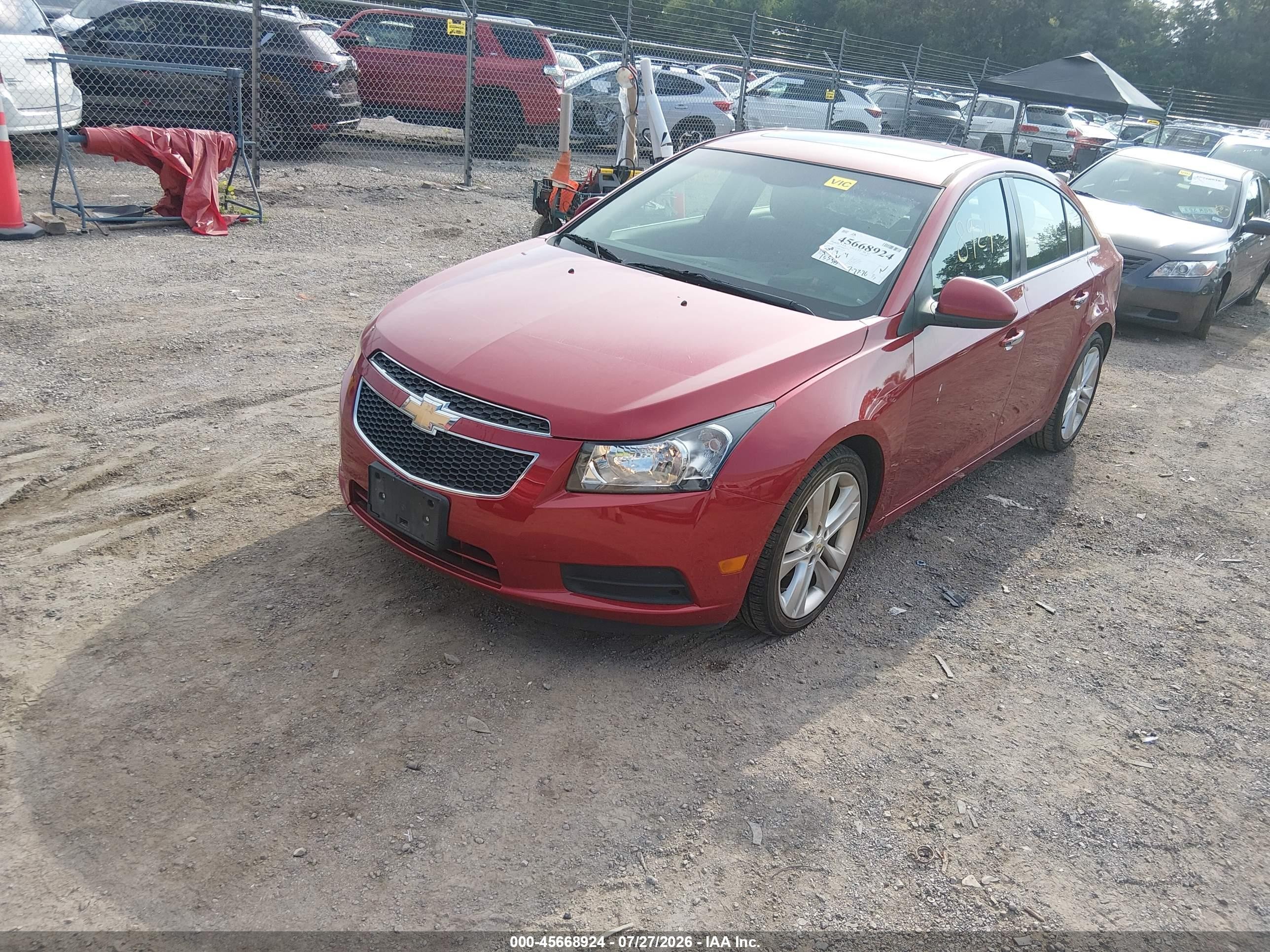 2011 Chevrolet Cruze Ltz Red vin: 1G1PH5S90B7190580