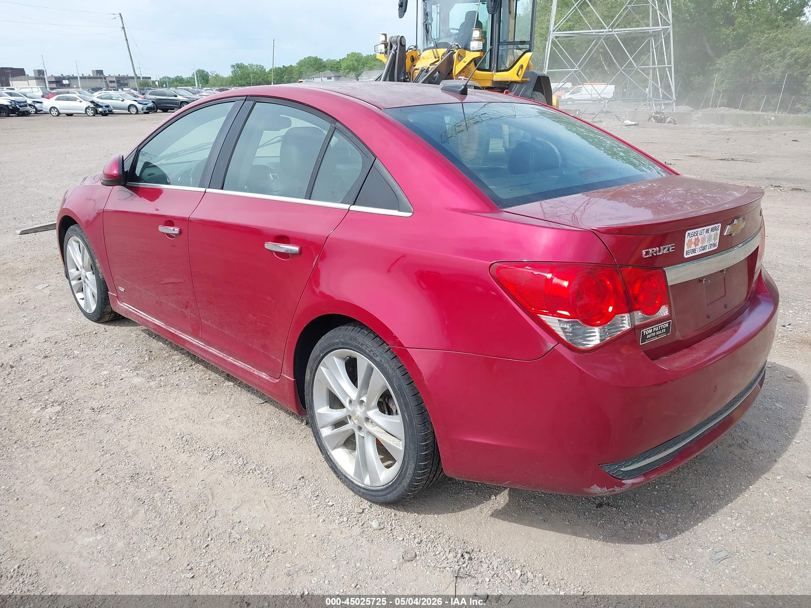 2011 Chevrolet Cruze Ltz Red vin: 1G1PH5S90B7192037